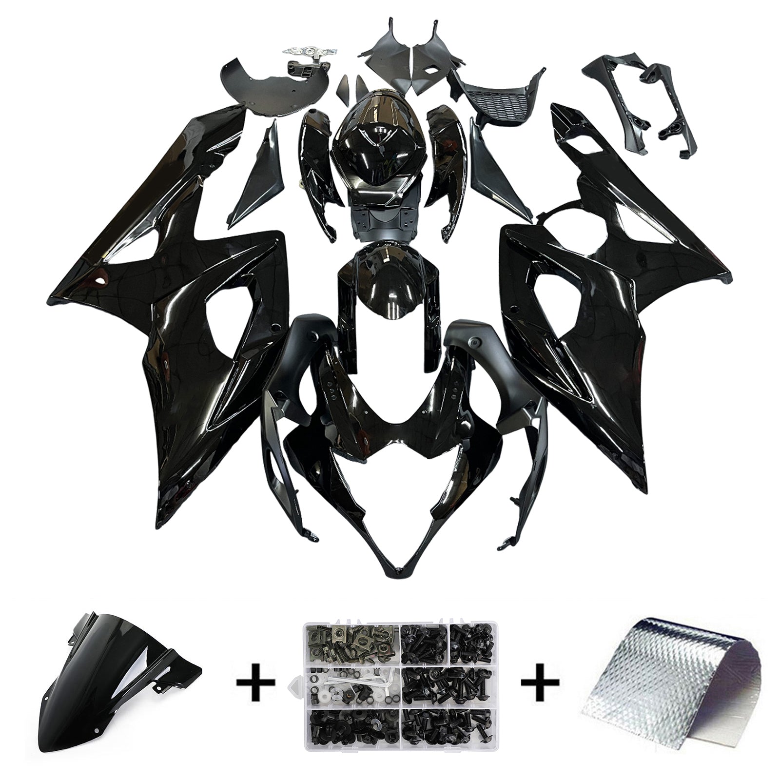 Amotopart 2005-2006 Suzuki GSXR1000 Fairing Black Kit