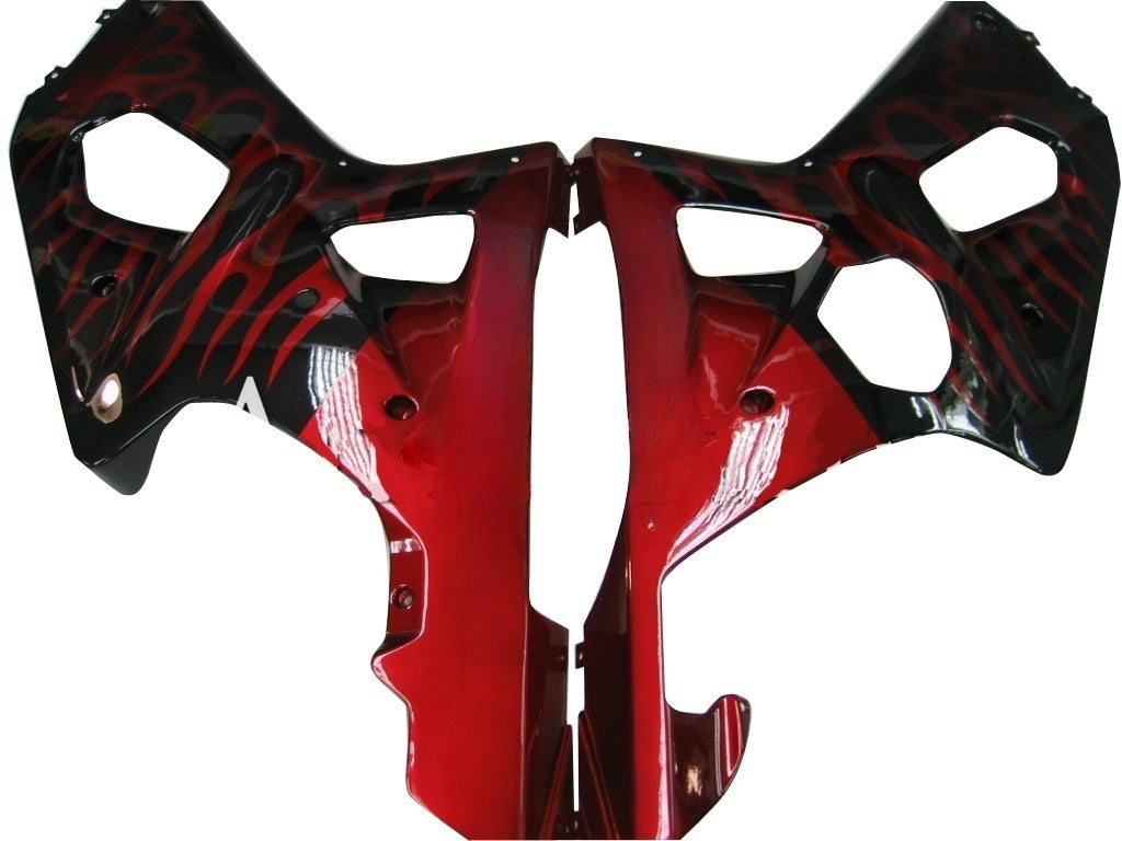 Carenado negro Amotopart para Suzuki GSXR1000 2000-2002&RKit de llamas