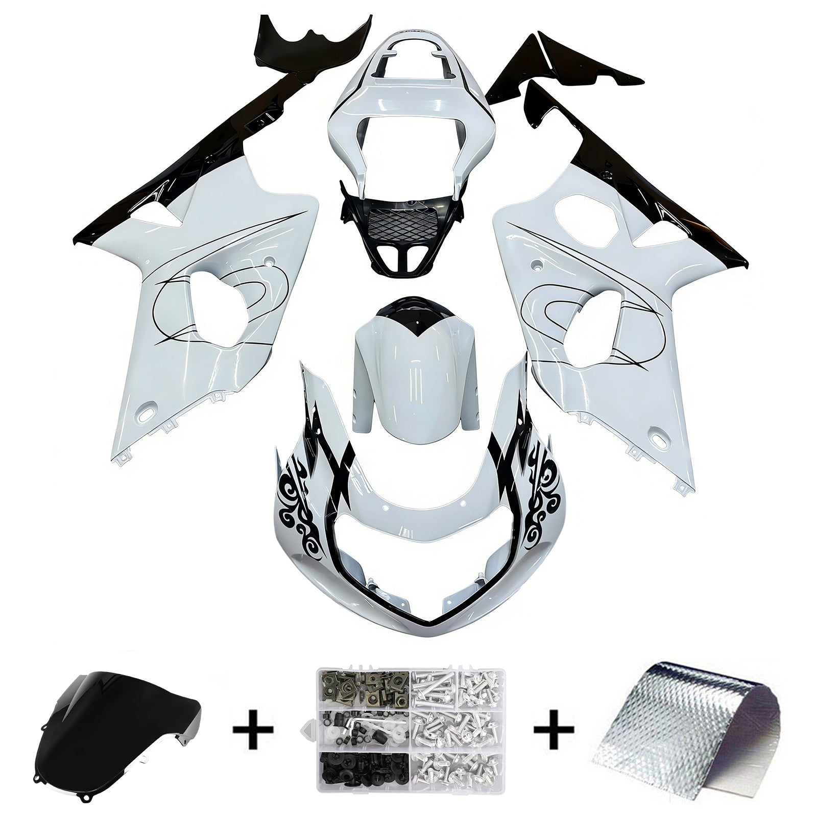 Kit carenatura bianca Amotopart 2000-2002 Suzuki GSXR1000