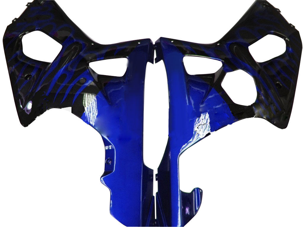 Amotopart 2000-2002 Suzuki GSXR1000 Fairing Black&Blue Flame Kit