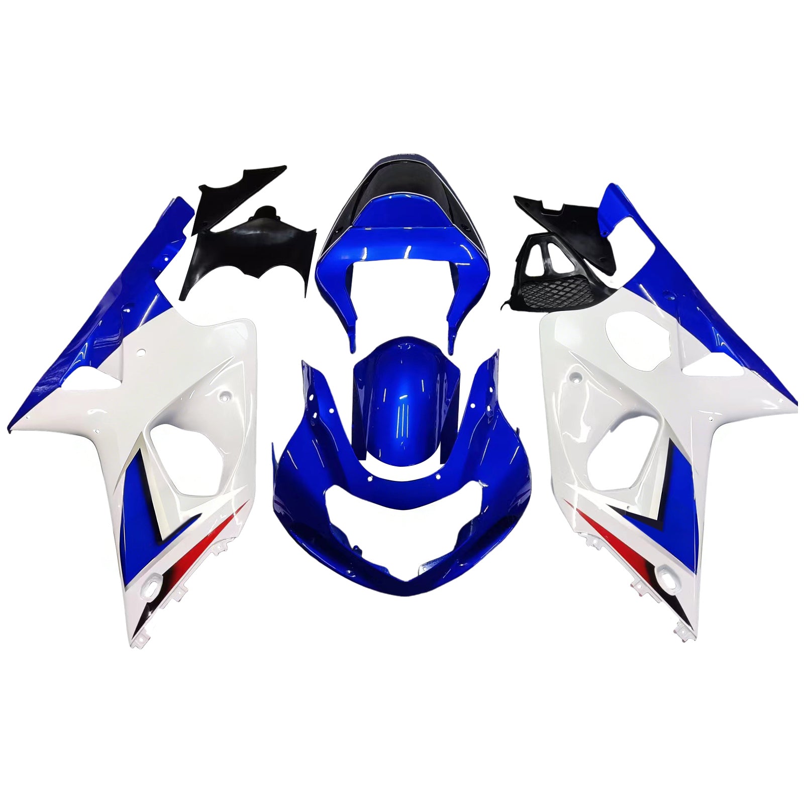 Amotopart Suzuki 2000-2002 GSXR1000 Blue with White Fairing Kit