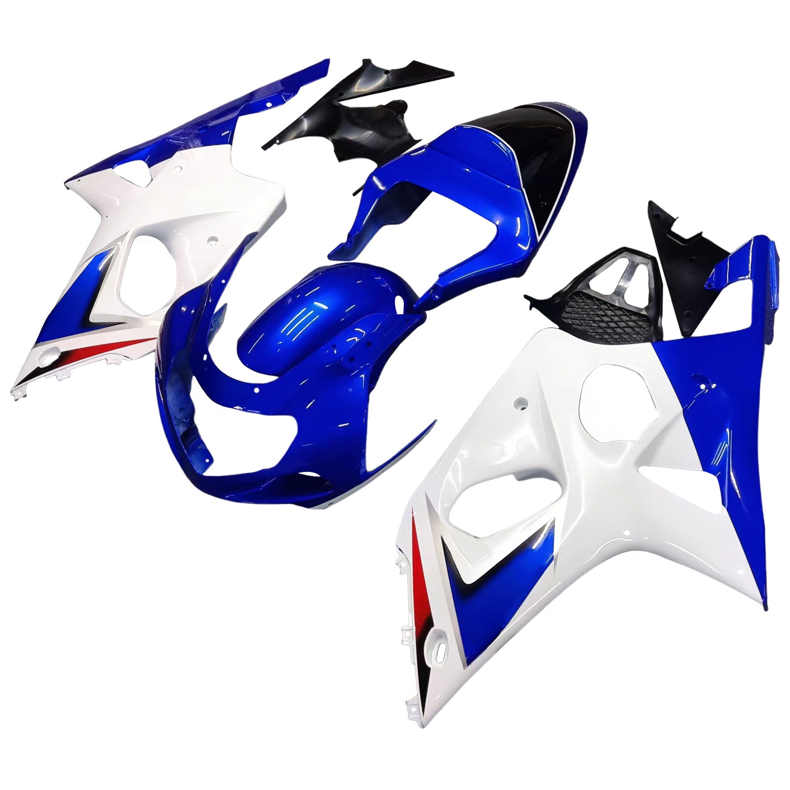 Amotopart Suzuki 2000-2002 GSXR1000 Blue with White Fairing Kit