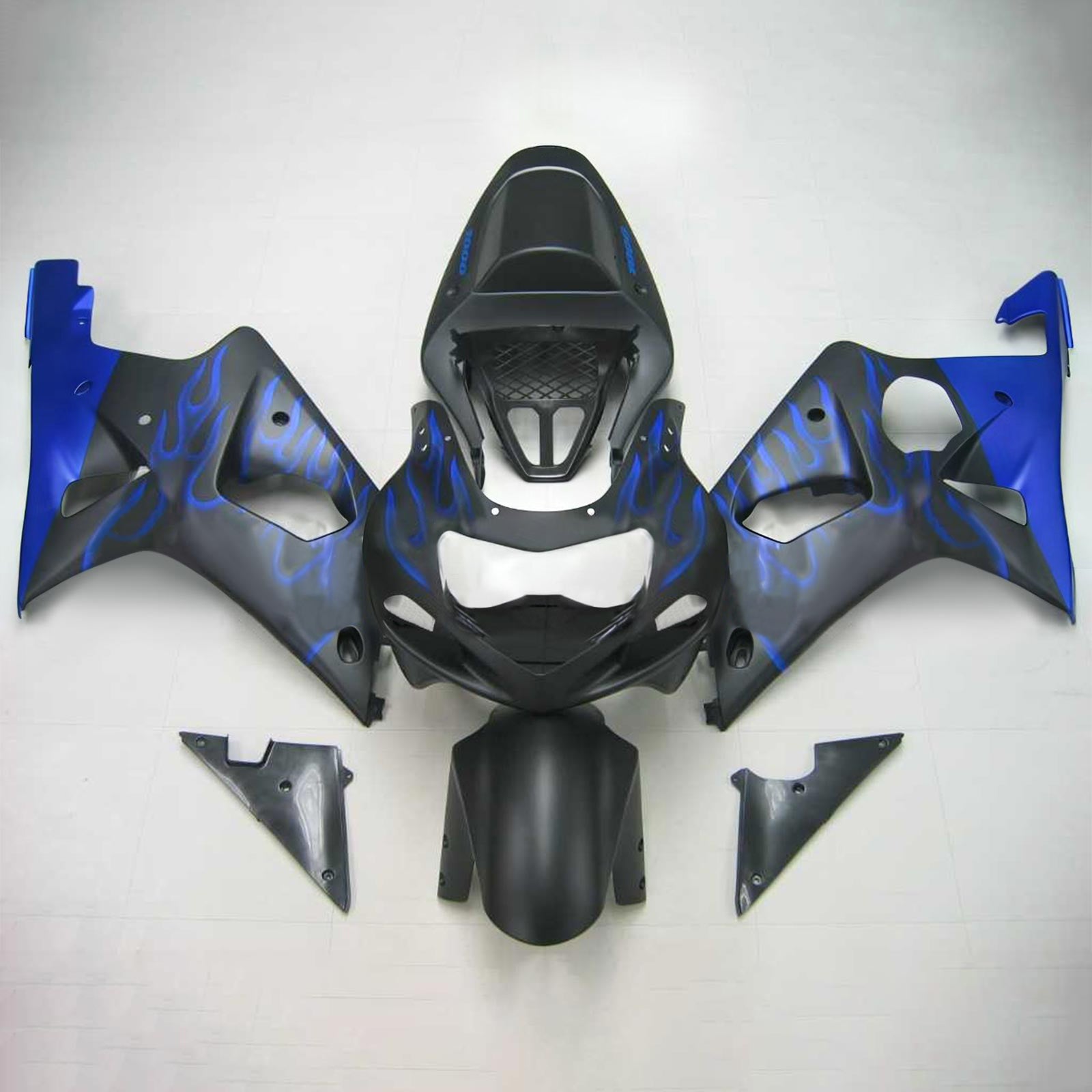 Kit de carenagem Amotopart Suzuki 2000-2002 GSXR1000 preto azul
