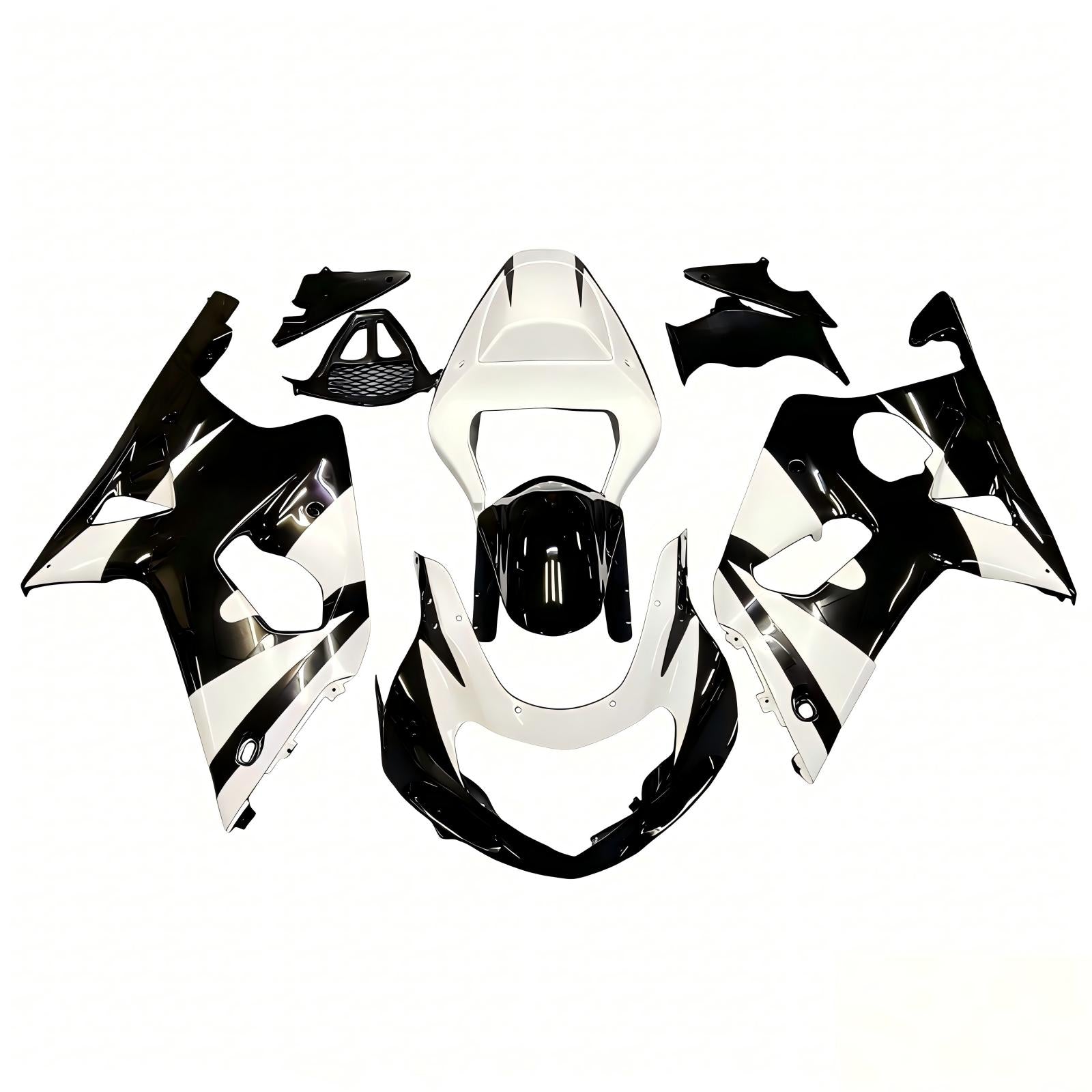 Amotopart Suzuki 2000-2002 GSXR1000 White Black Fairing Kit