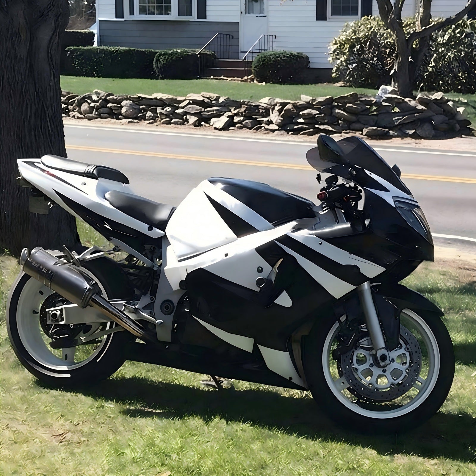 Amotopart Suzuki 2000-2002 GSXR1000 Wit Black Fairing Kit