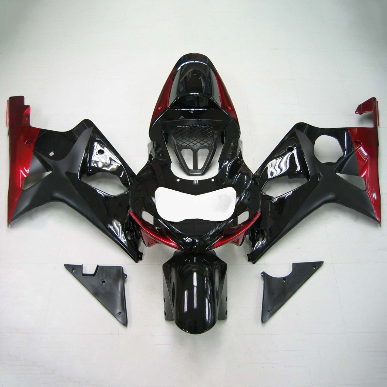 Amotopart Suzuki 2000-2002 GSXR1000 Black with Red Fairing Kit