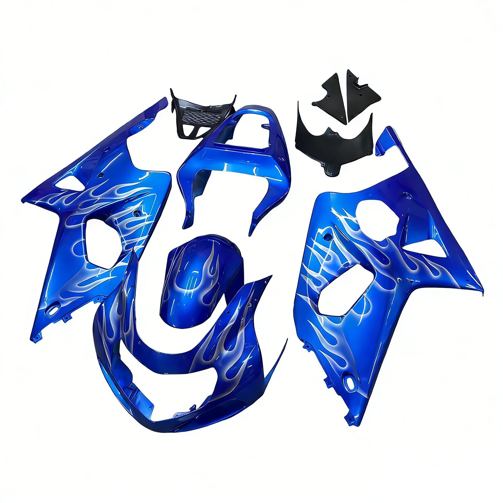 Amotopart 2000-2002 K1 K2 GSXR1000 Suzuki Blue&White Flame Fairing Kit
