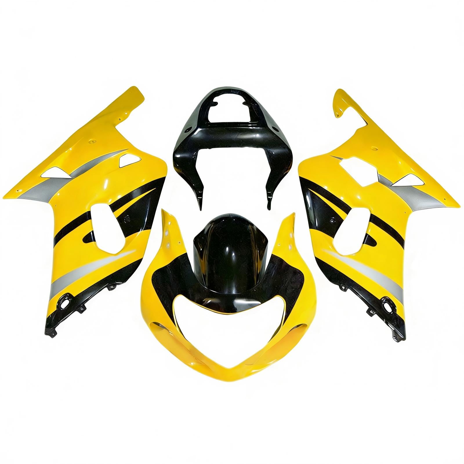 Amotopart 2000-2002 K1 K2 GSXR1000 Suzuki Black&Yellow Style2 Fairing Kit