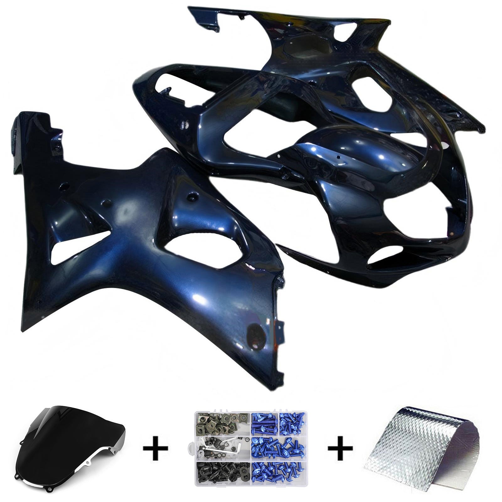 Amotopart 2000-2002 K1 K2 GSXR1000 Suzuki Dark Blue Fairing Kit