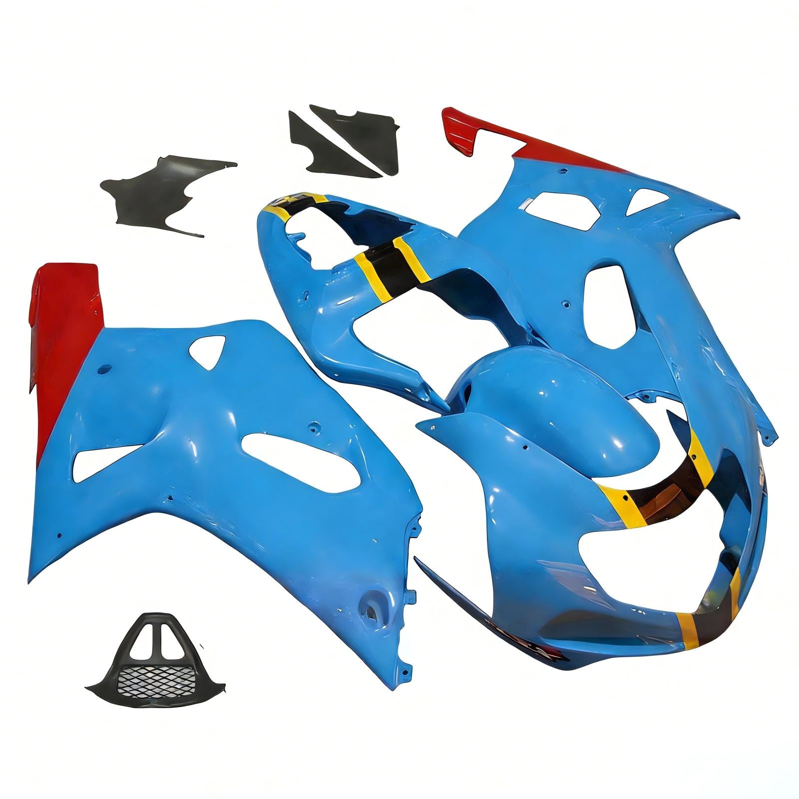 Amotopart 2000-2002 K1 K2 GSXR1000 Suzuki Blue&Yellow Style4 Fairing Kit