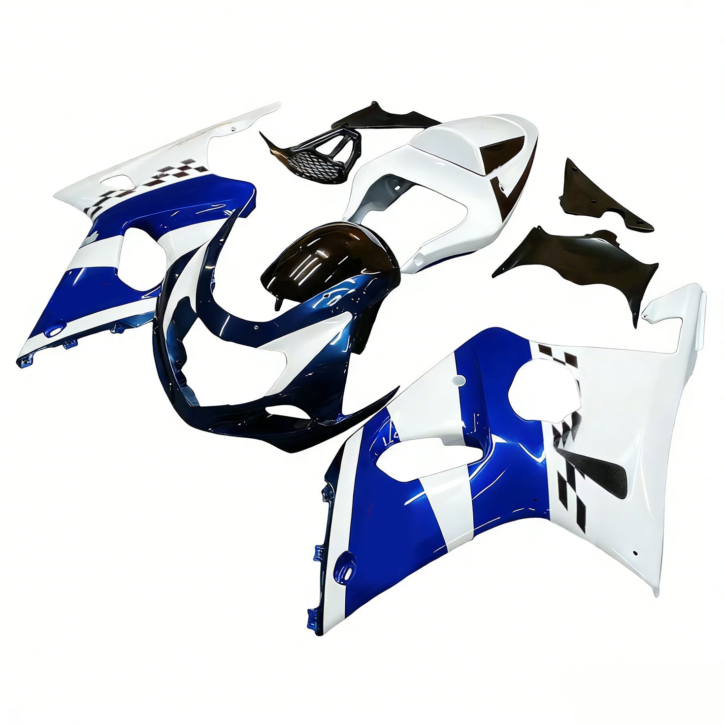 Amotopart 2000-2002 K1 K2 GSXR1000 Suzuki Blue&White Style2 Fairing Kit