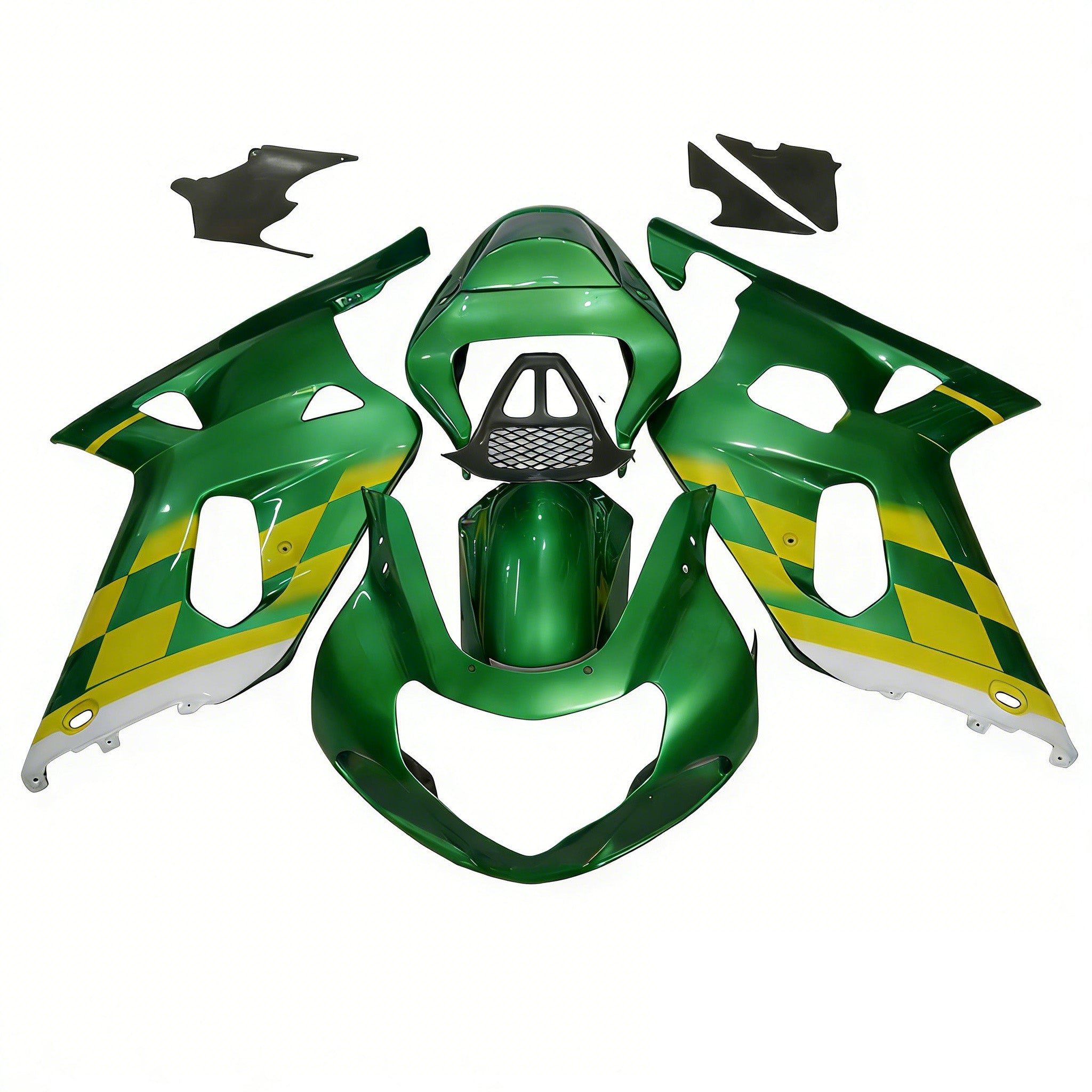 Amotopart 2000-2002 K1 K2 GSXR1000 Suzuki Green & Yellow Fairing Kit