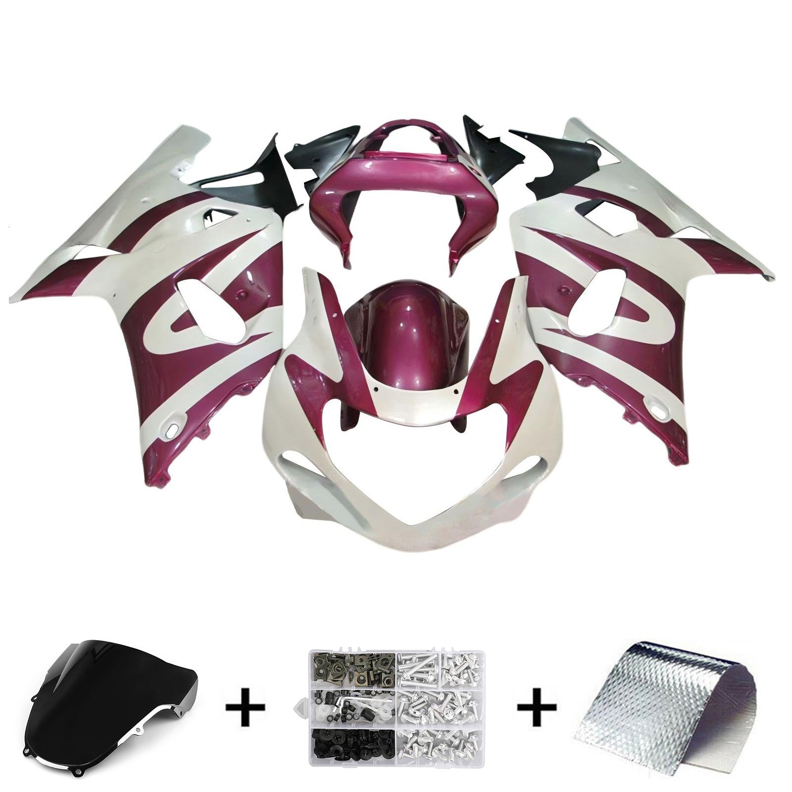 Amotopart 2000-2002 K1 K2 GSXR1000 Suzuki Purple&White Fairing Kit