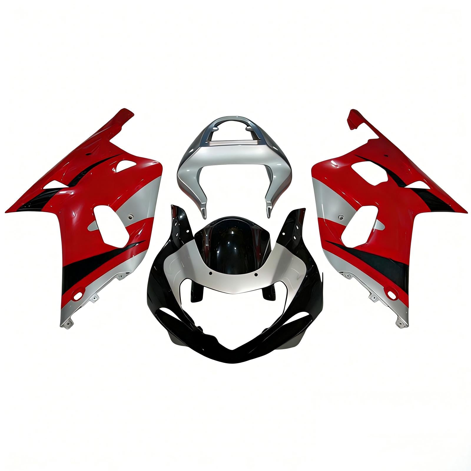 Amotopart 2000-2002 K1 K2 GSXR1000 Suzuki Red&Silver Fairing Kit