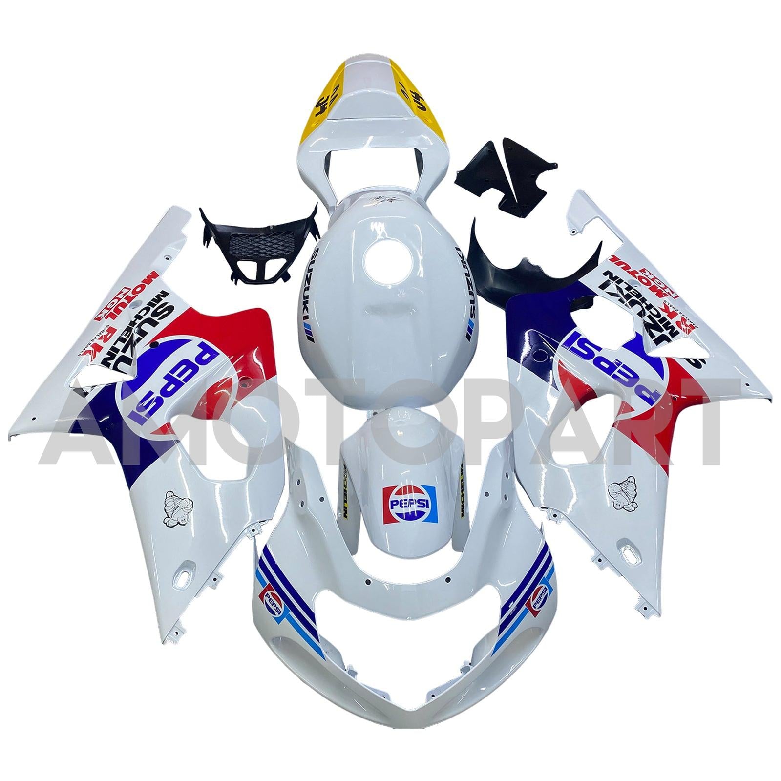 Amotopart 2000-2002 K1 K2 GSXR1000 Suzuki Bleu&Kit de carénage rouge