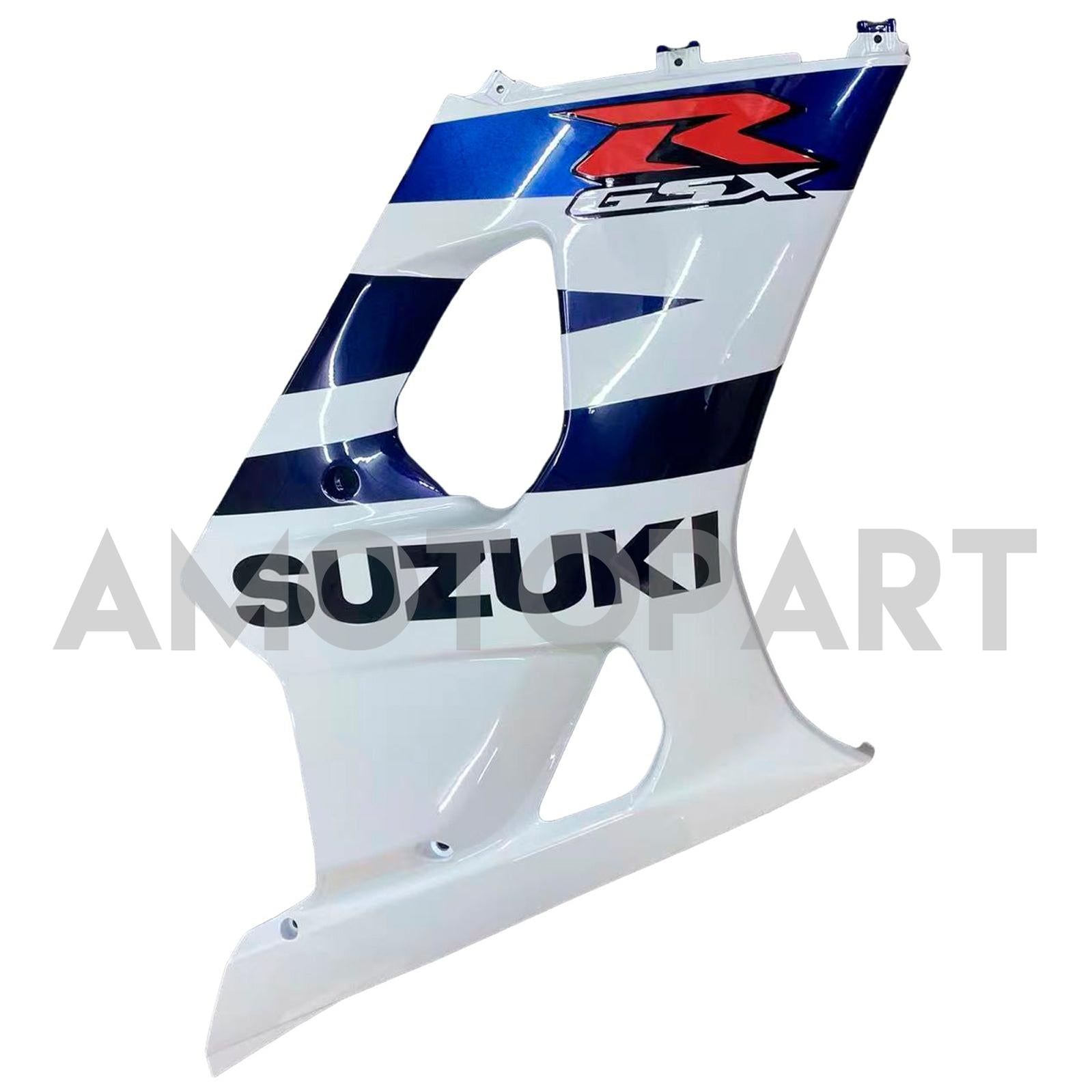 Amotopart 2003–2004 Suzuki GSXR1000 Verkleidung, Weiß&Dunkelblaues Kit