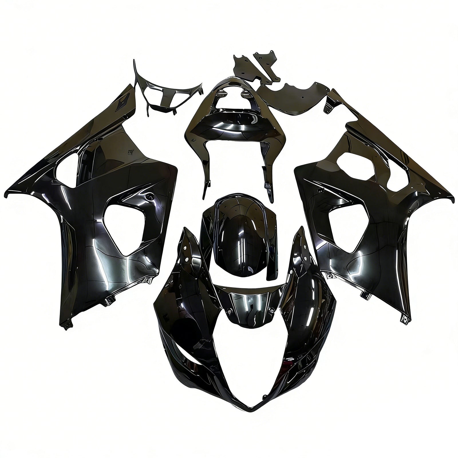 Amotopart 2003–2004 Suzuki GSXR1000 Verkleidung, glänzendes Blcak-Set