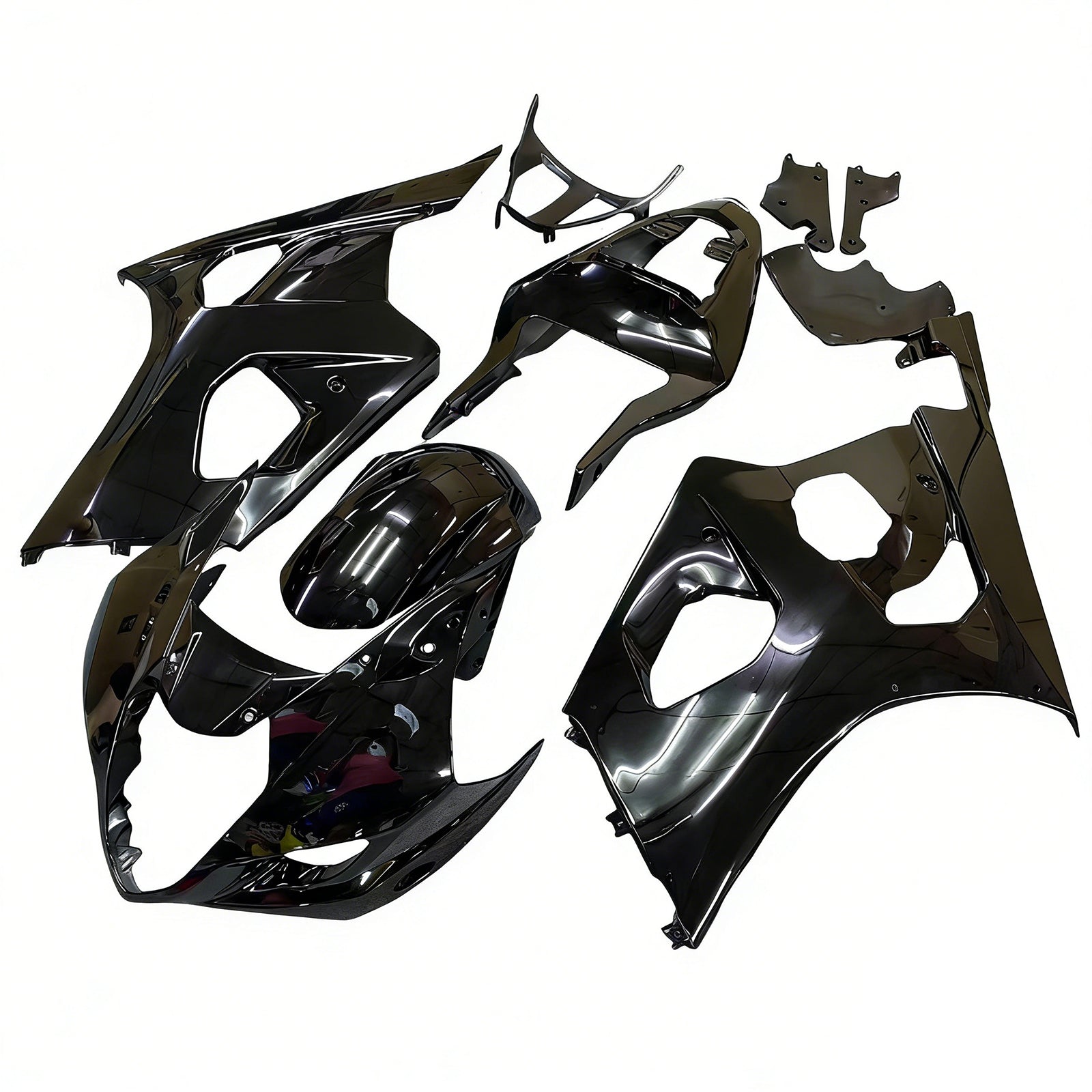 Amotopart 2003–2004 Suzuki GSXR1000 Verkleidung, glänzendes Blcak-Set