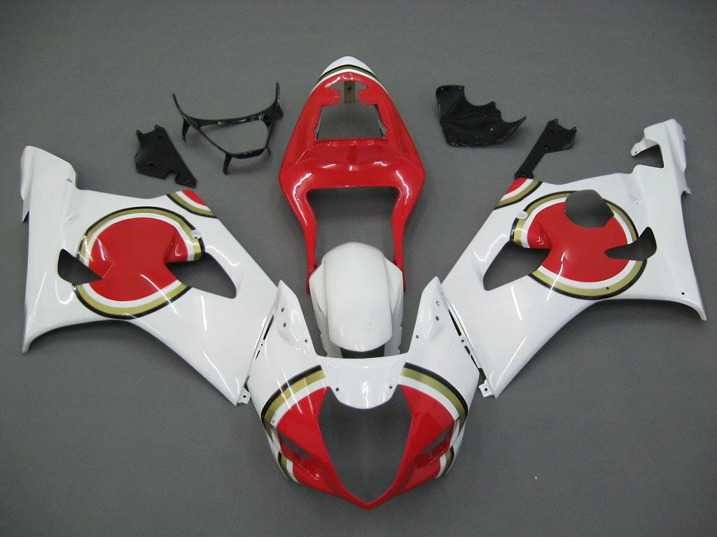 Amotopart 2003-2004 Suzuki GSXR1000 Fairing White&Red Kit