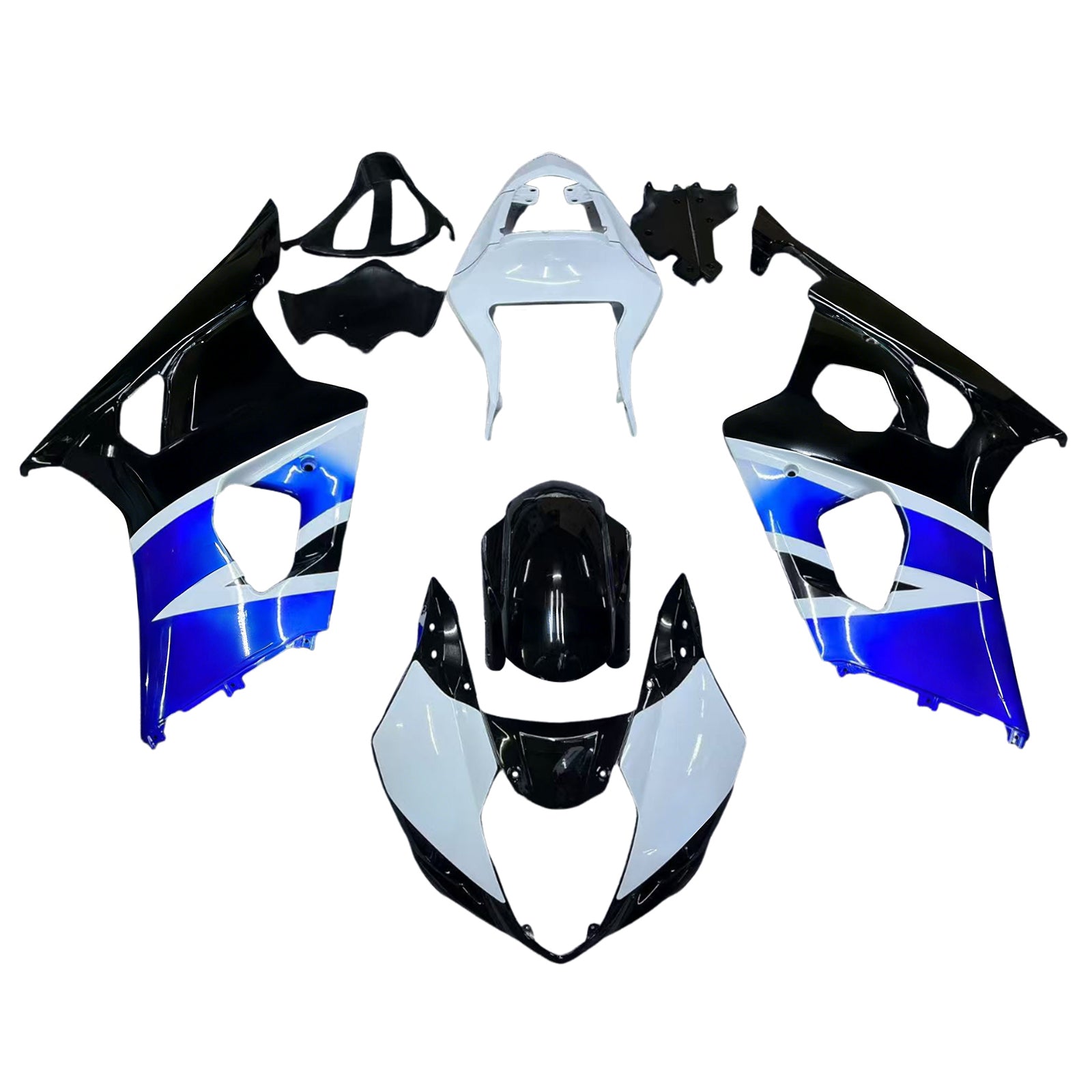 Amotopart 2003-2004 Suzuki GSXR1000 Fairing Multi White & Black Kit