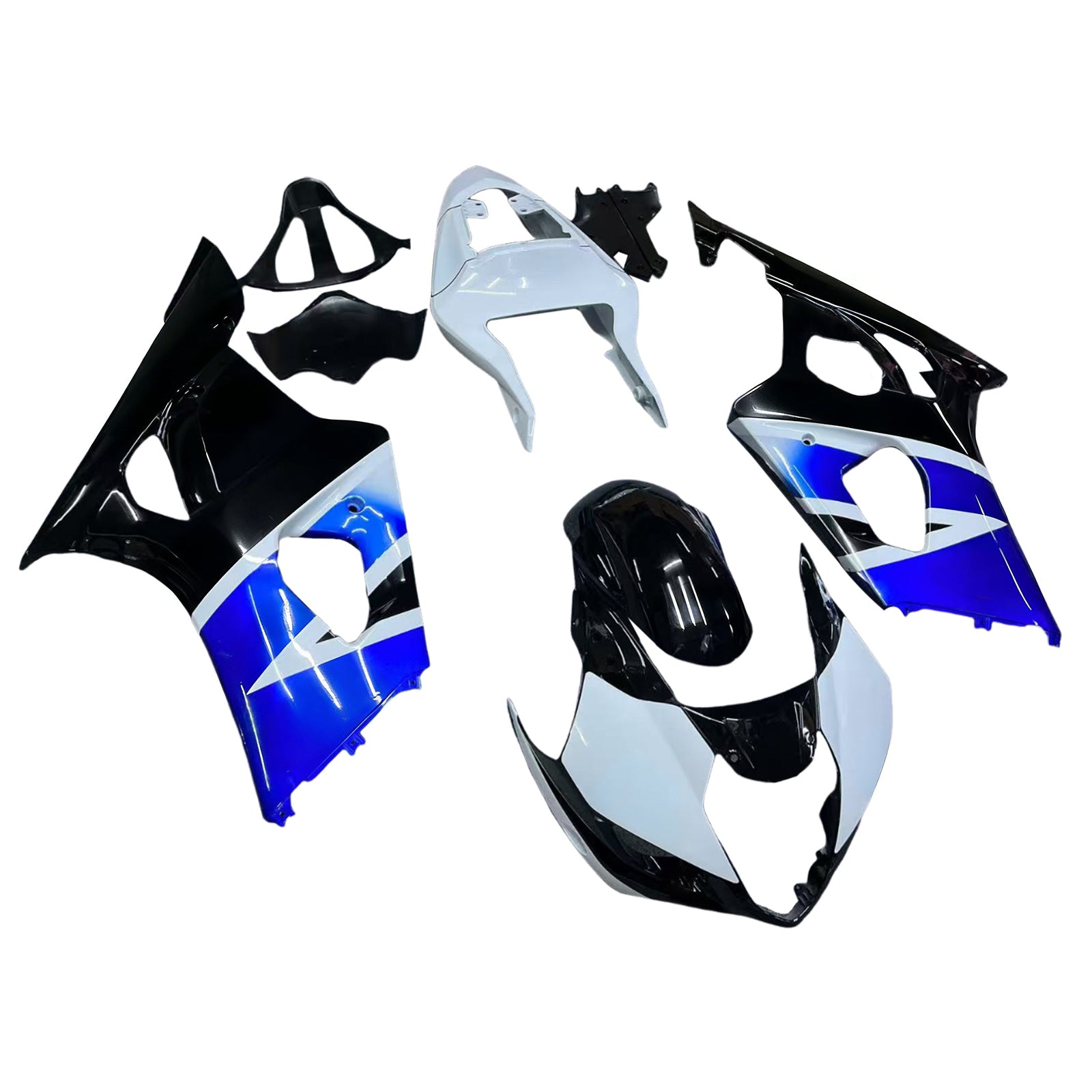 Amotopart 2003-2004 Suzuki GSXR1000 Fairing Multi White & Black Kit