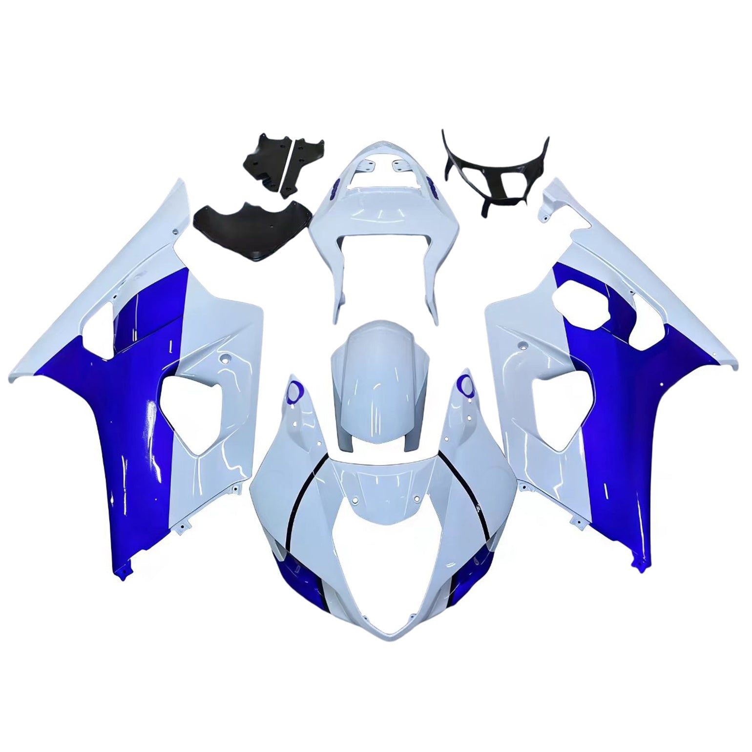 Amotopart 2003-2004 Suzuki GSXR1000 Fairing Blue&White Kit
