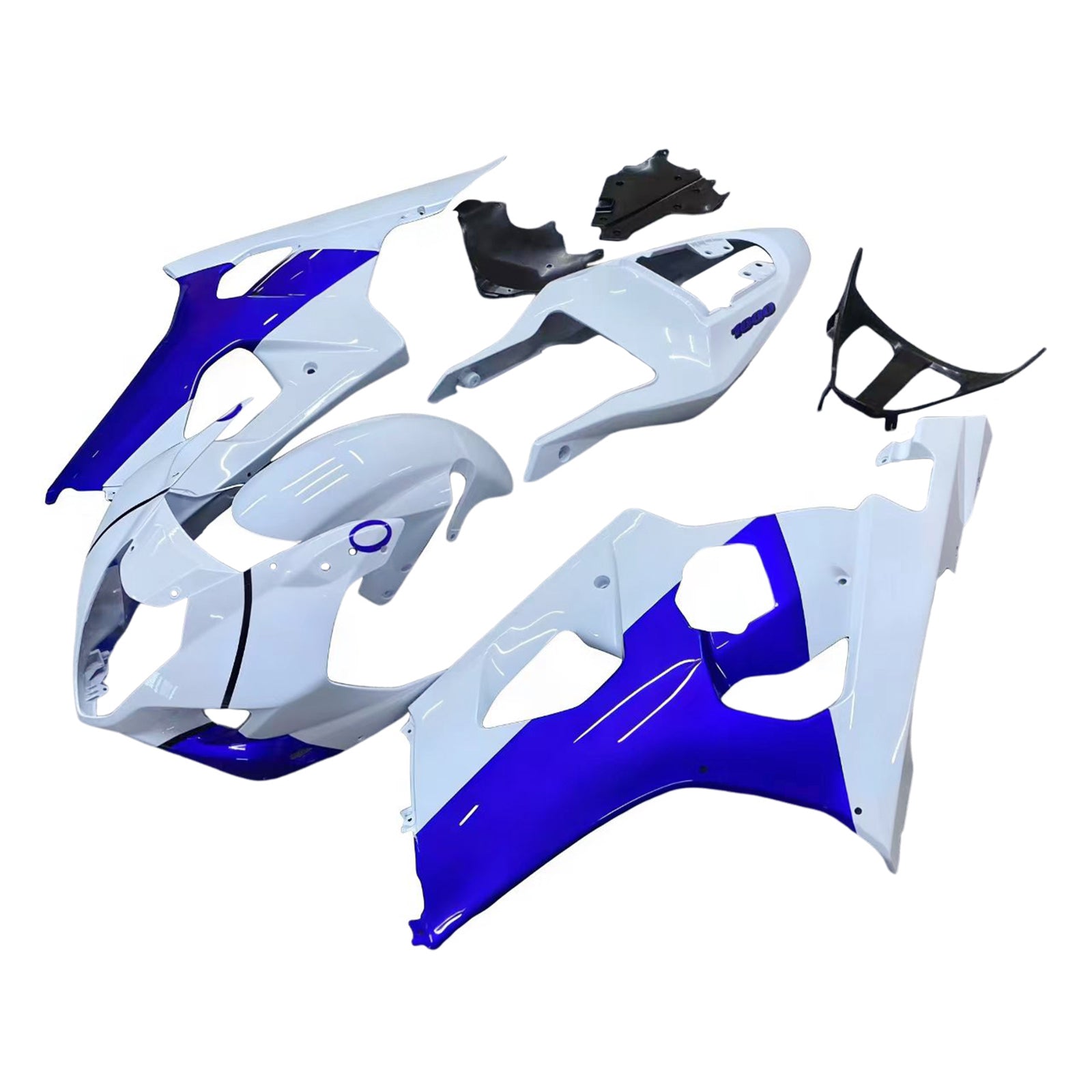 Amotopart 2003-2004 Suzuki GSXR1000 Fairing Blue&White Kit