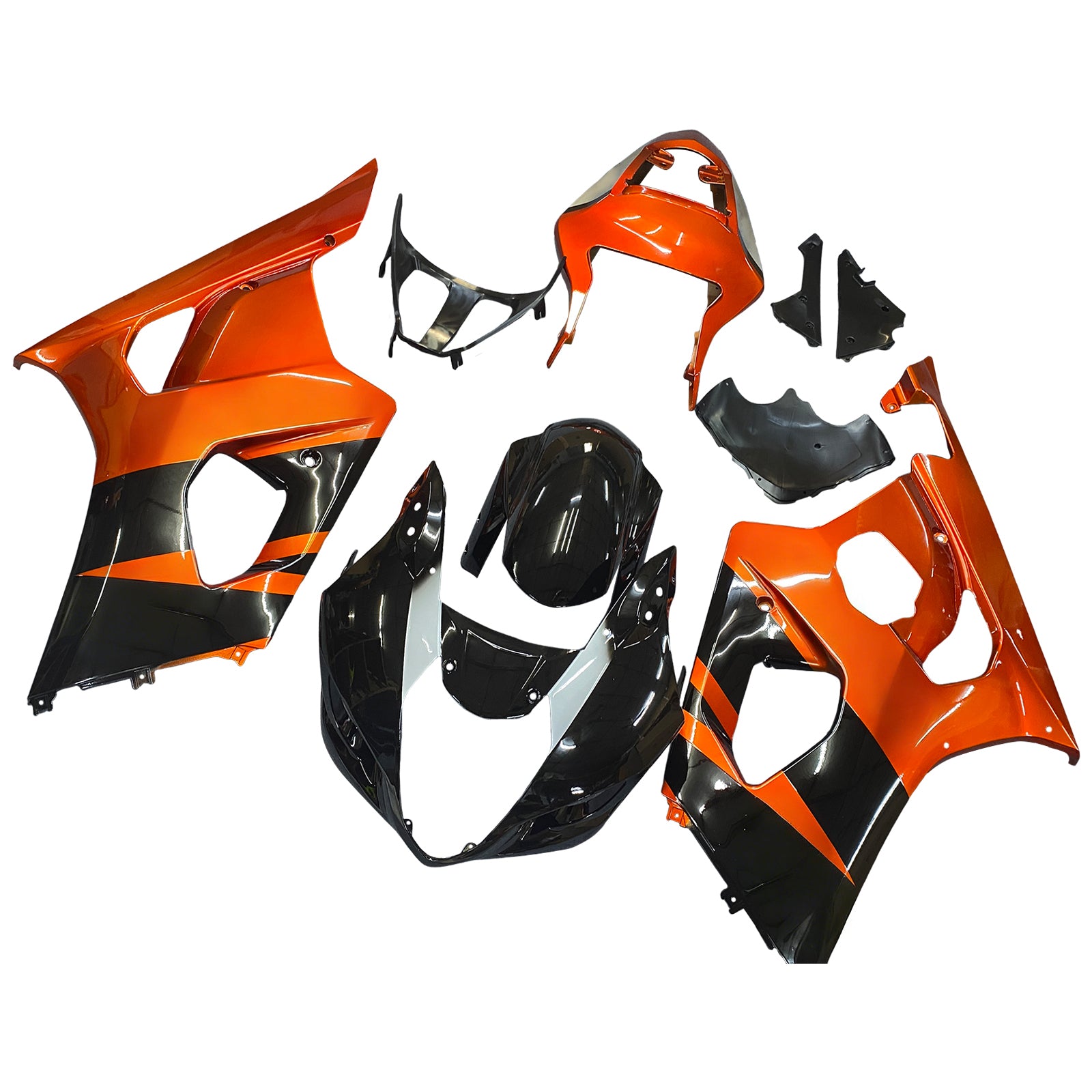 Amotopart 2003-2004 Suzuki GSXR1000 Verkleidung Orange&Schwarzes Set