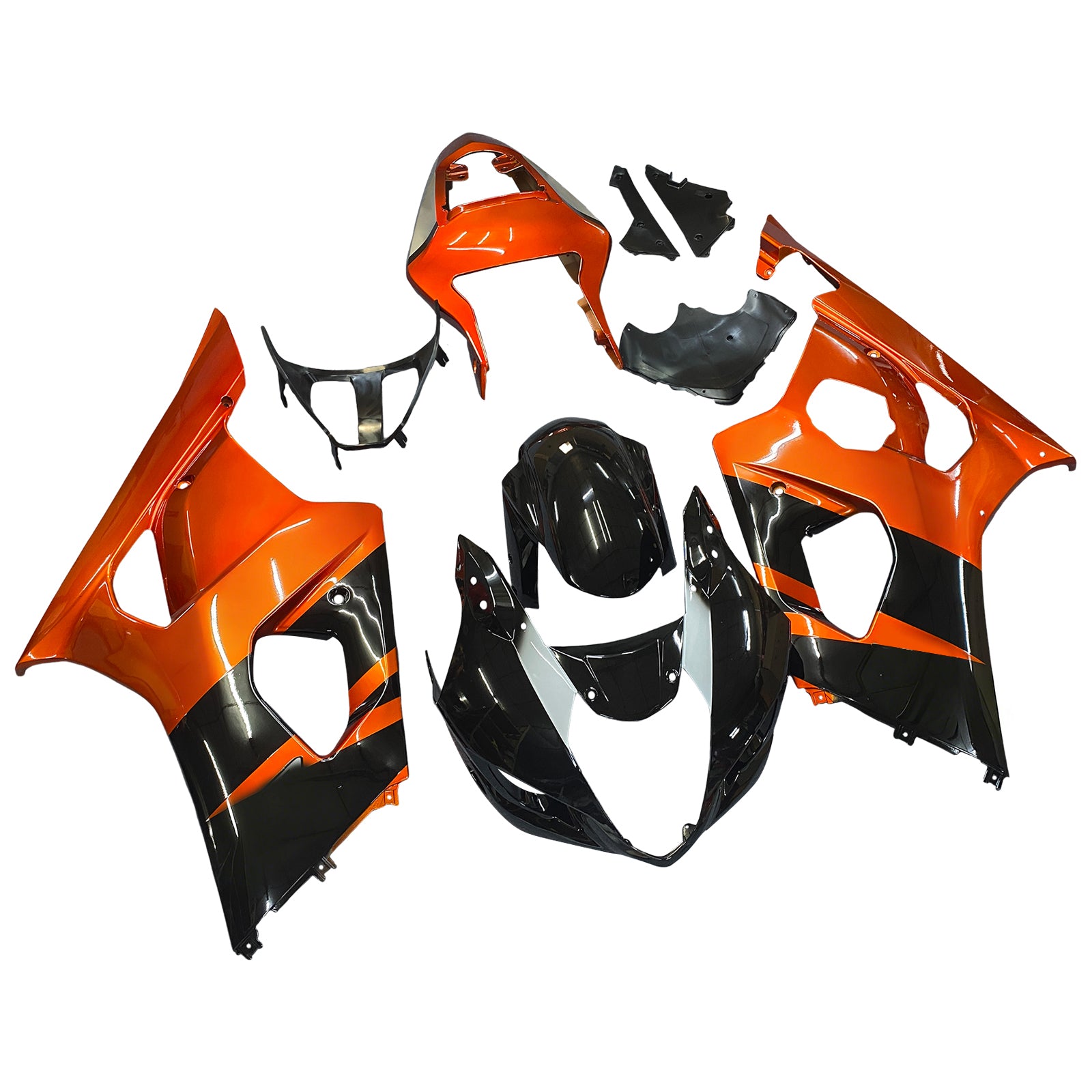 Amotopart 2003-2004 Suzuki GSXR1000 Verkleidung Orange&Schwarzes Set