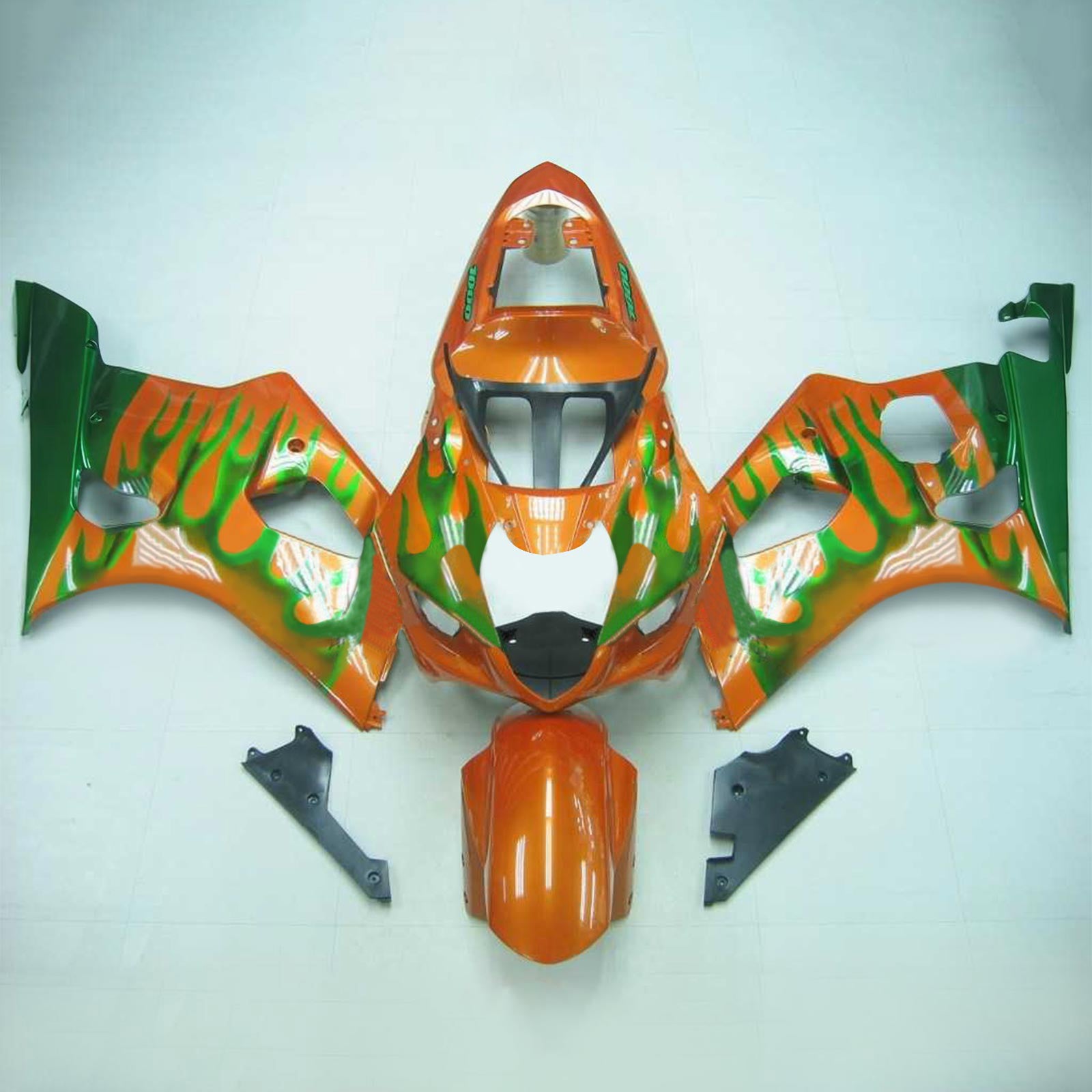 Kit carena Amotopart Suzuki 2003-2004 GSXR1000 verde arancione