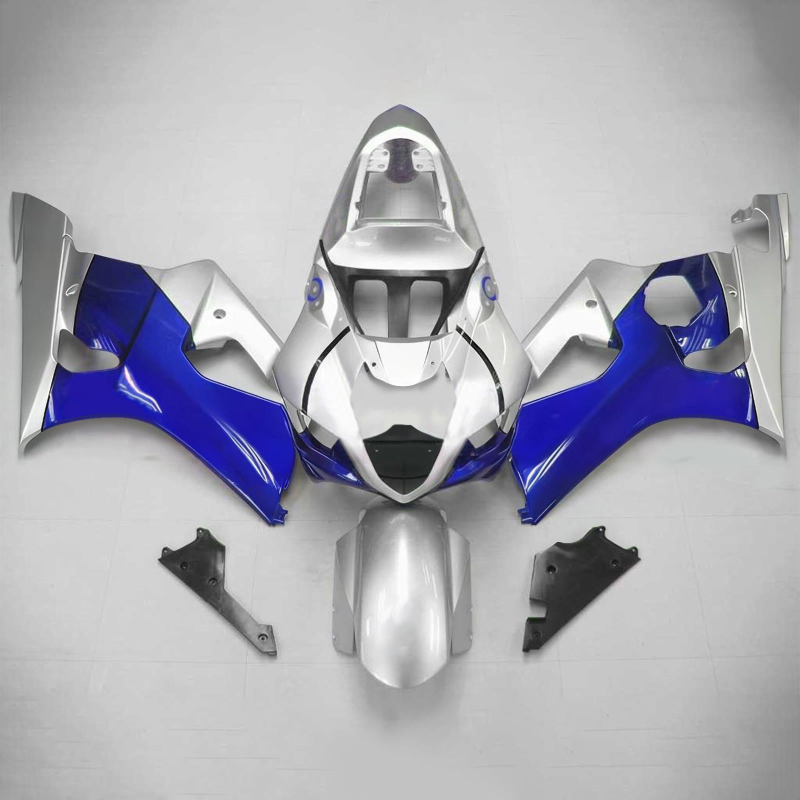 Kit de carenagem Amotopart Suzuki 2003-2004 GSXR1000 Blue Sliver