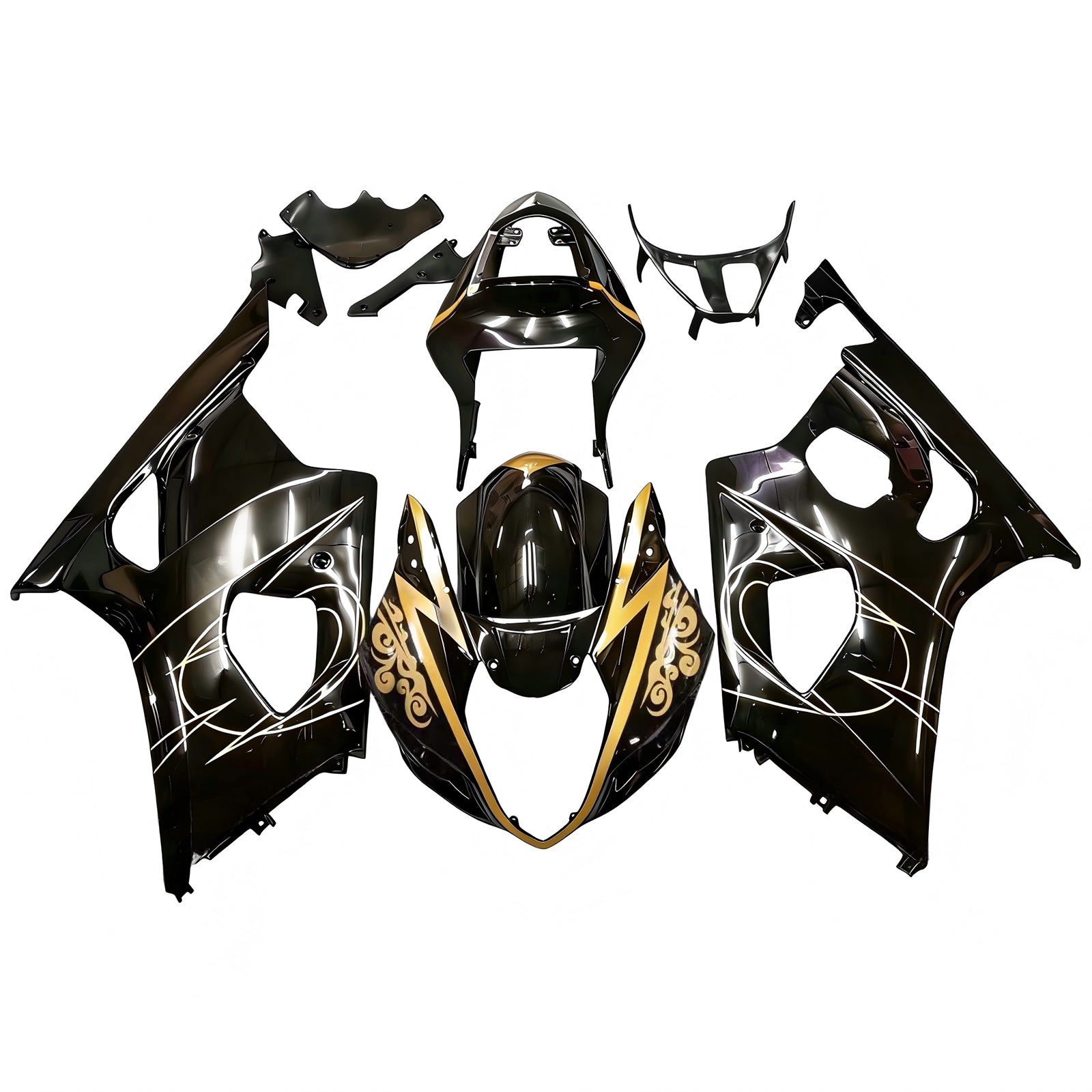 Kit carena Amotopart Suzuki 2003-2004 GSXR1000 nero dorato