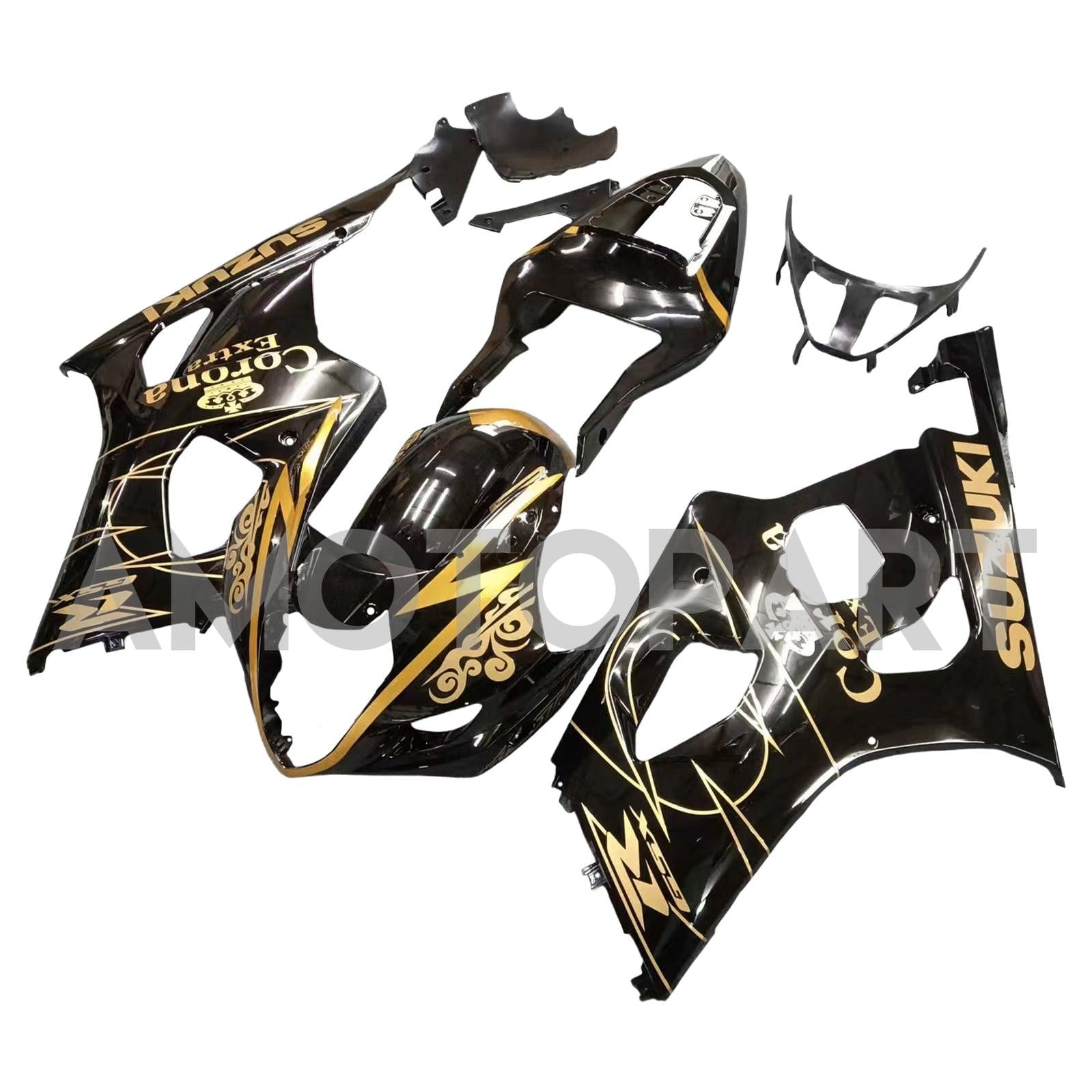 Amotopart Suzuki 2003-2004 GSXR1000 Black Golden Fairing Kit