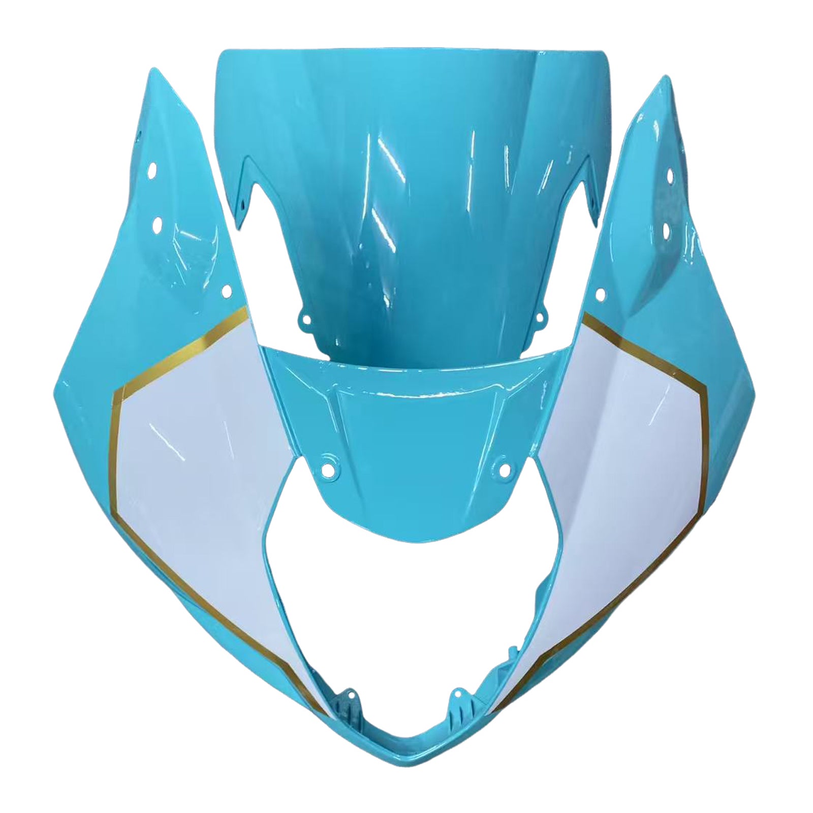 Amotopart Suzuki 2003-2004 GSXR1000 Blue with White Fairing Kit