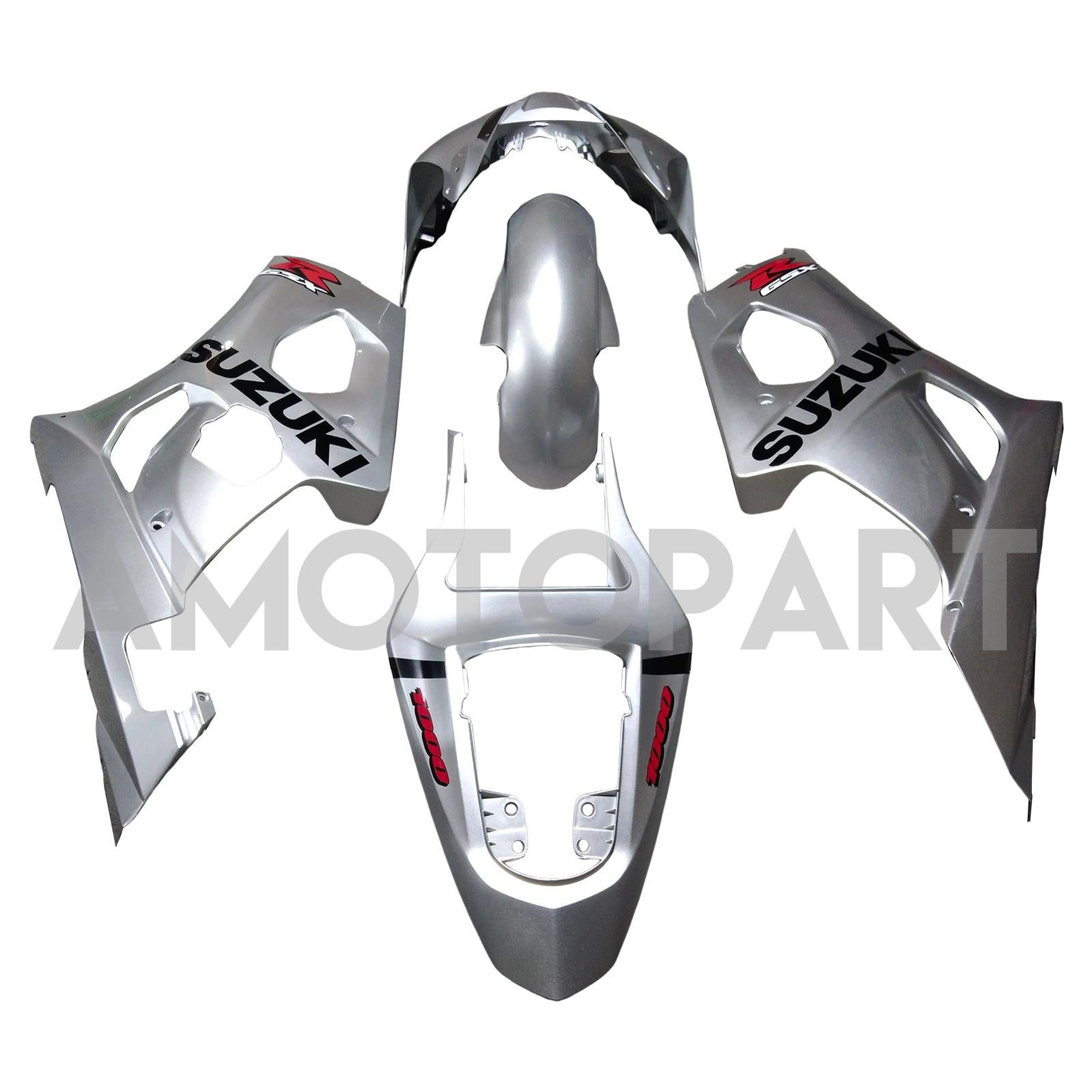 Amotopart 2003-2004 K3 Suzuki GSXR1000 Silver/Grey Fairing Kit