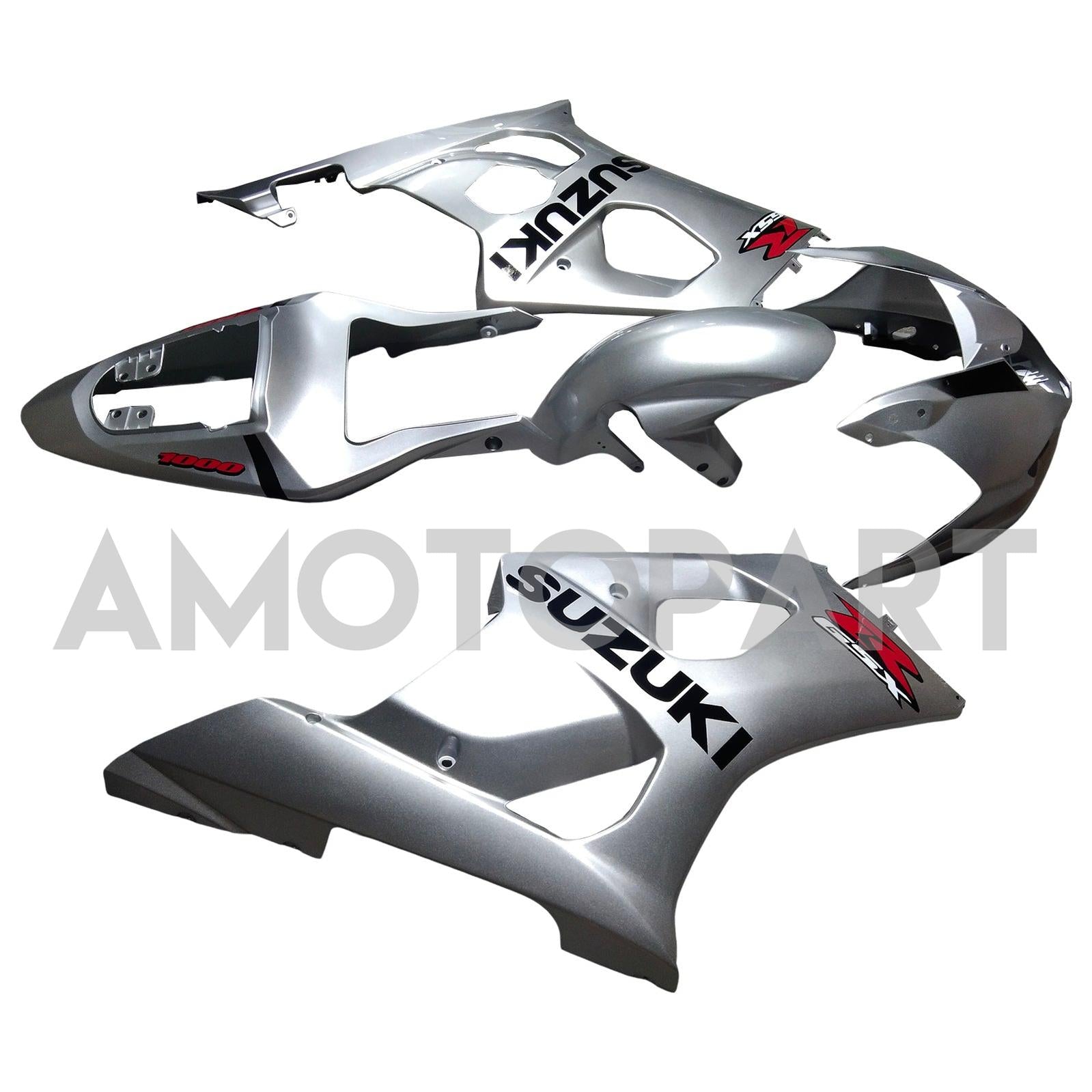 Amotopart 2003-2004 K3 Suzuki GSXR1000 Silver/Grey Fairing Kit