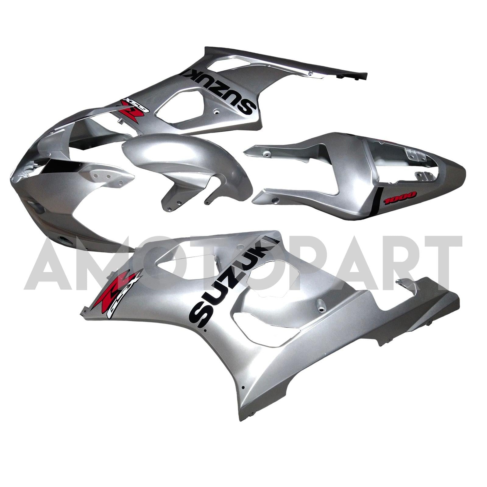Amotopart 2003-2004 K3 Suzuki GSXR1000 Silver/Grey Fairing Kit