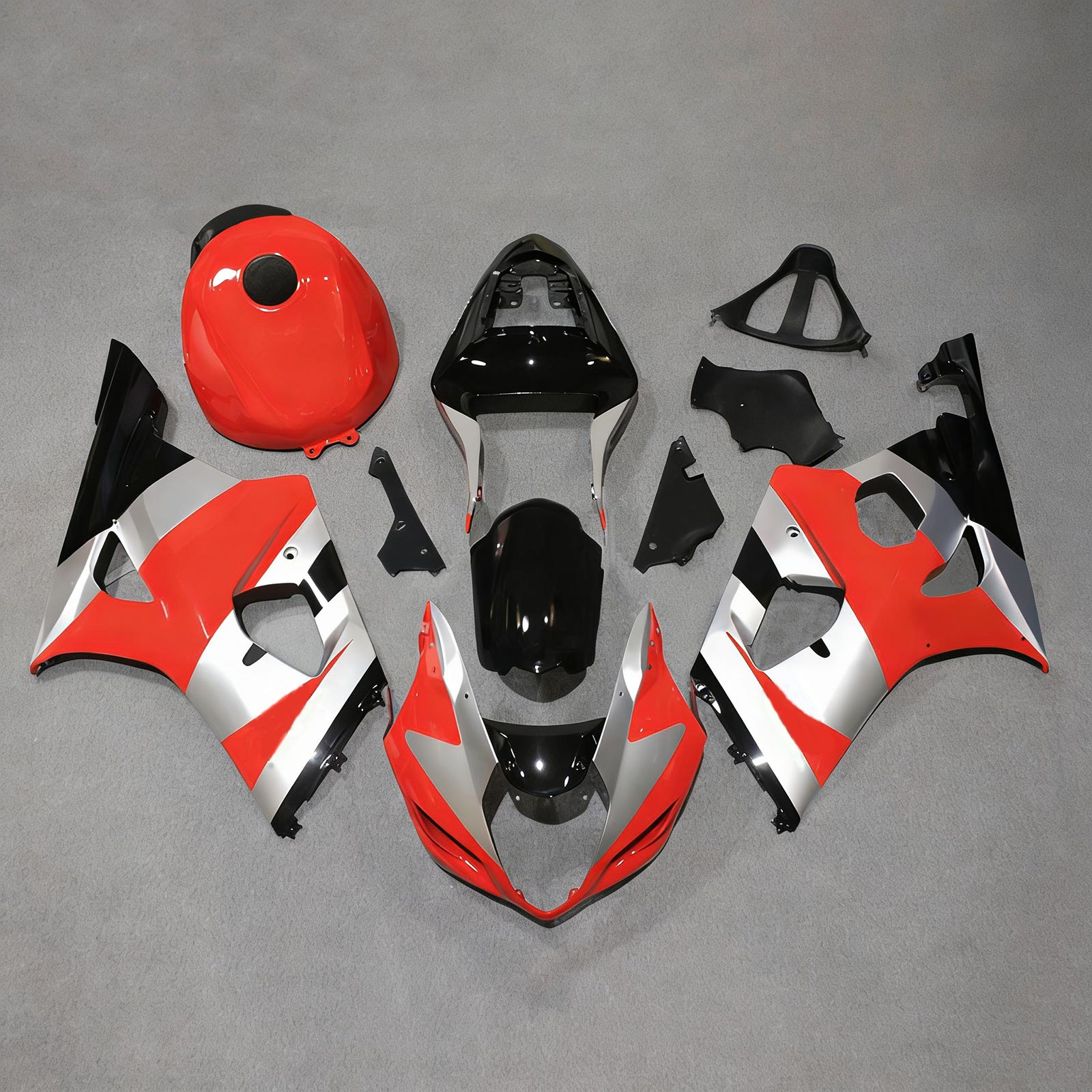 Amotopart 2003-2004 K3 Suzuki GSXR1000 Red&Grey Fairing Kit