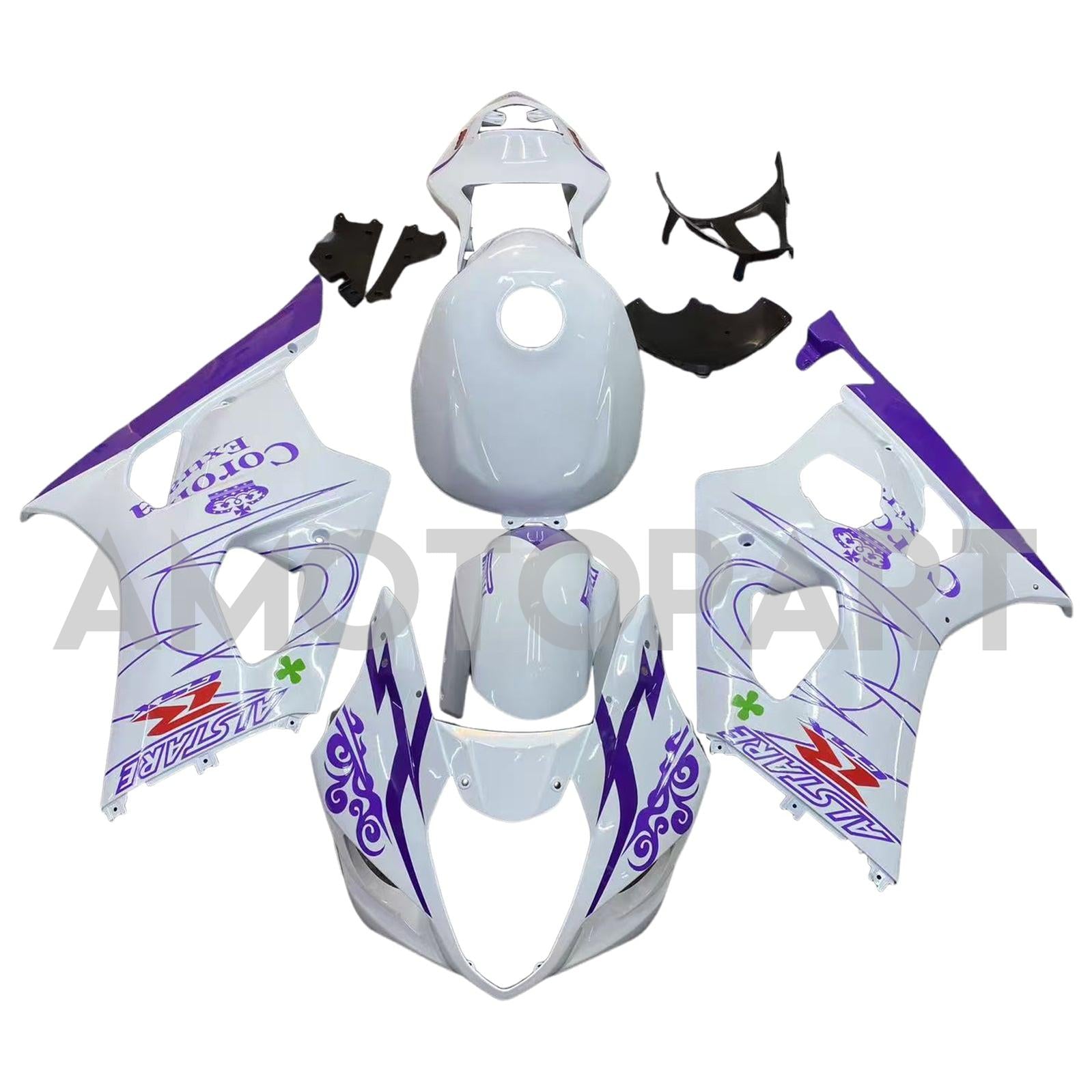 Amotopart 2003-2004 K3 Suzuki GSXR1000 White&Purple Fairing Kit