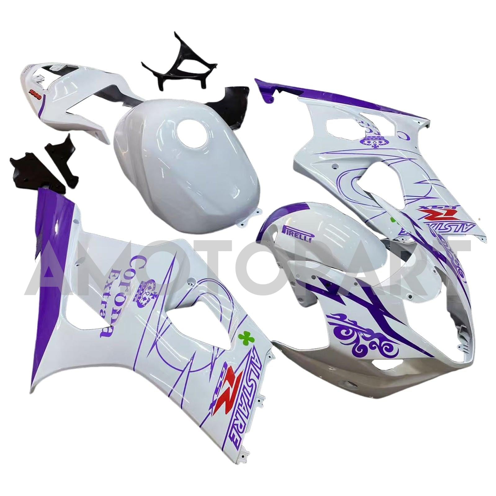 Amotopart 2003-2004 K3 Suzuki GSXR1000 White&Purple Fairing Kit