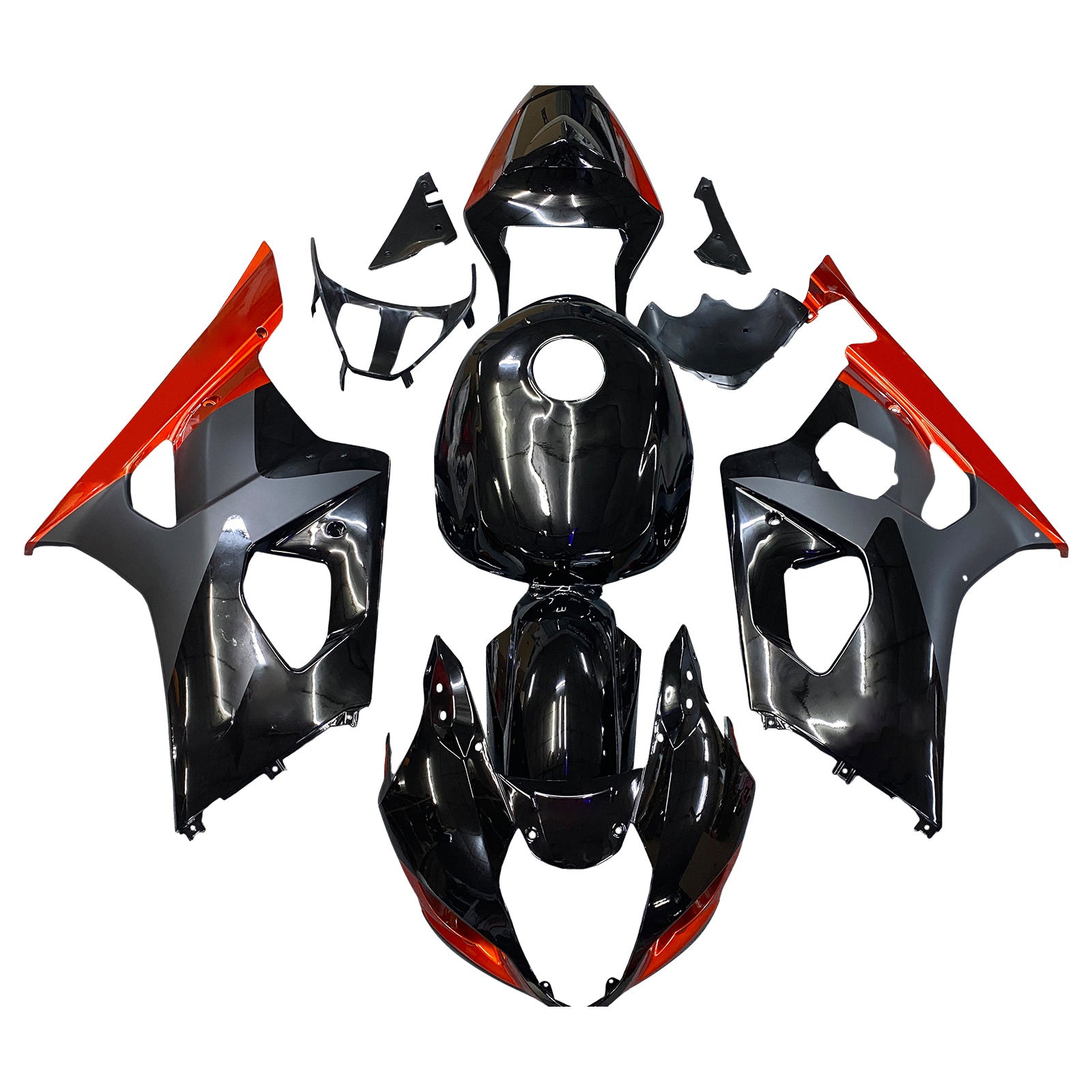 Amotopart 2003-2004 K3 Suzuki GSXR1000 Gloss Black Red Fairing Kit
