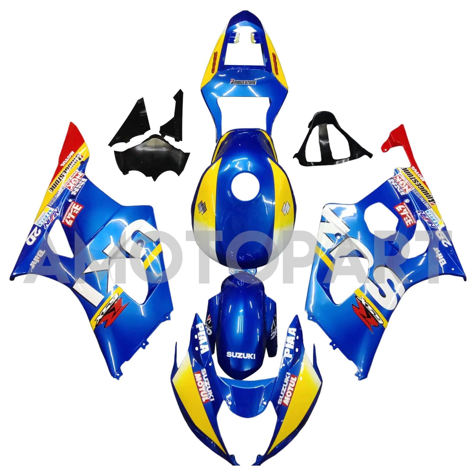 Amotopart 2003-2004 K3 Suzuki GSXR1000 Blue&Yellow Fairing Kit