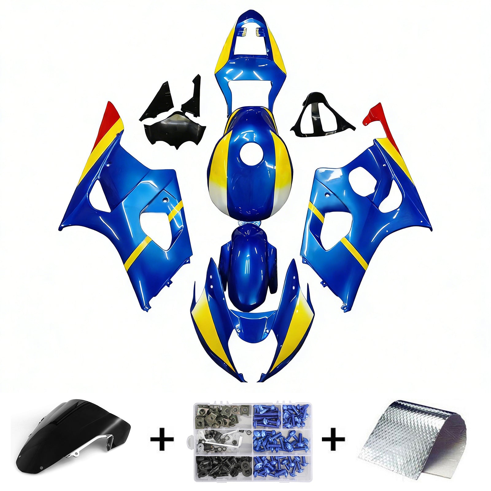 Amotopart 2003-2004 K3 Suzuki GSXR1000 Blue&Yellow Fairing Kit