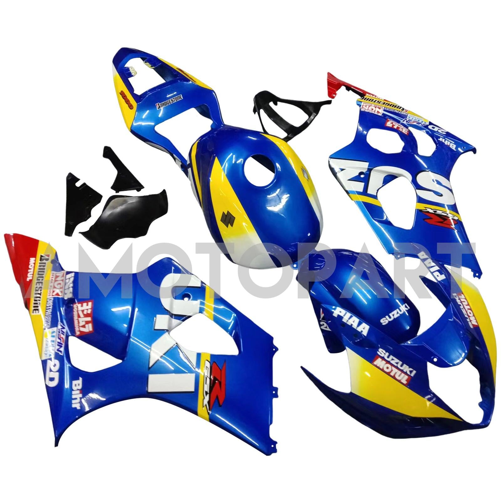 Amotopart 2003-2004 K3 Suzuki GSXR1000 Blue&Yellow Fairing Kit
