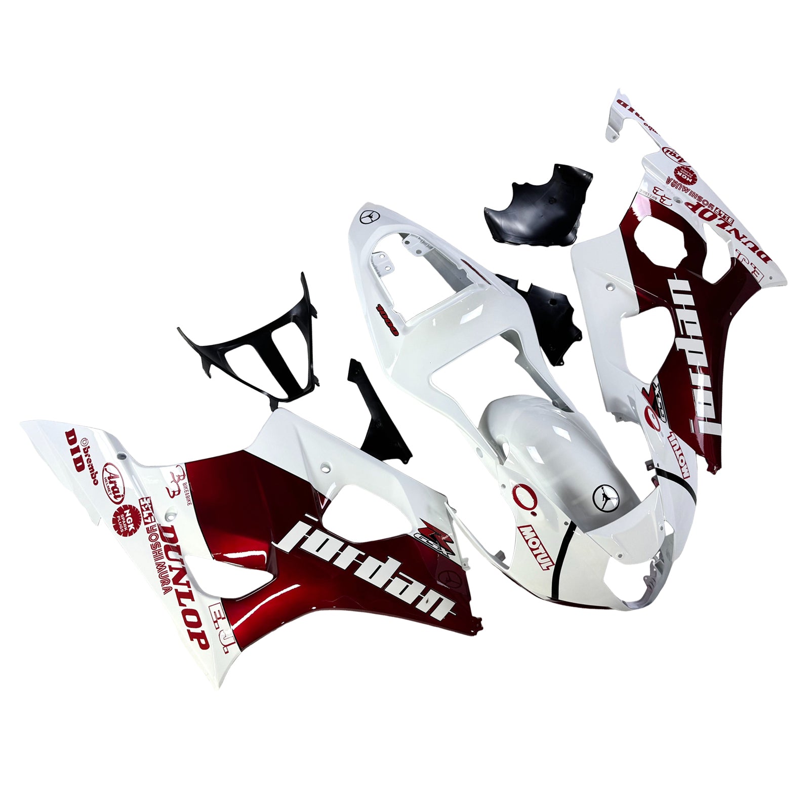 Amotopart 2003-2004 K3 GSXR1000 Suzuki Gloss Red&White Fairing Kit