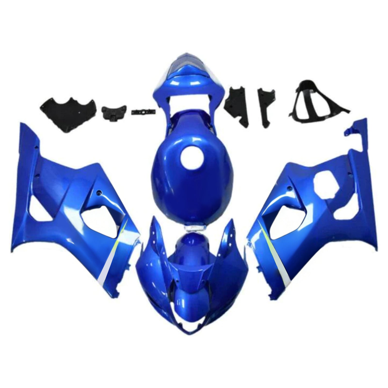 Amotopart 2003-2004 K3 GSXR1000 Suzuki Blue z białym zestawem do owiewki logo