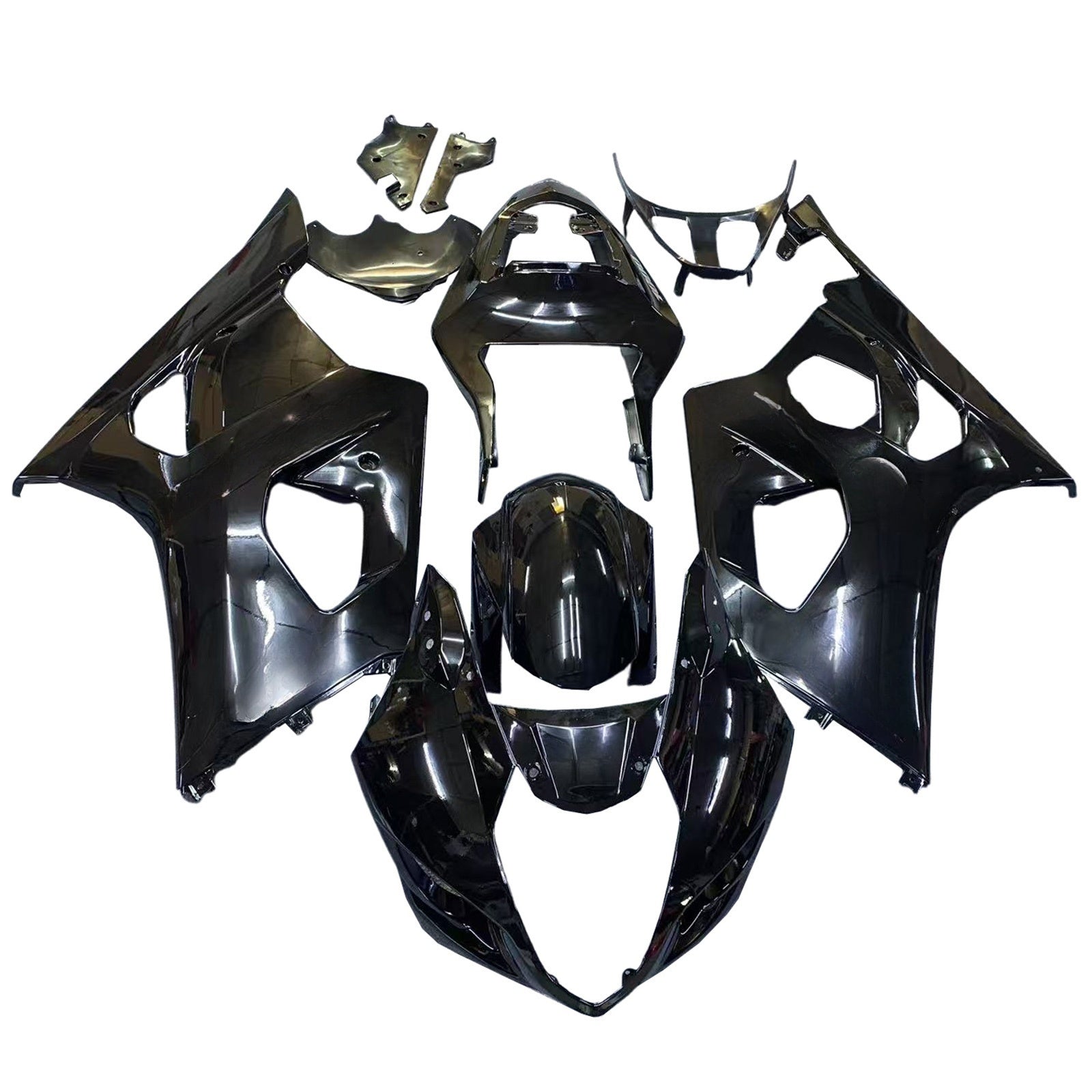Amotopart 2003-2004 K3 GSXR1000 Suzuki Black met Silver Logo Fairing Kit
