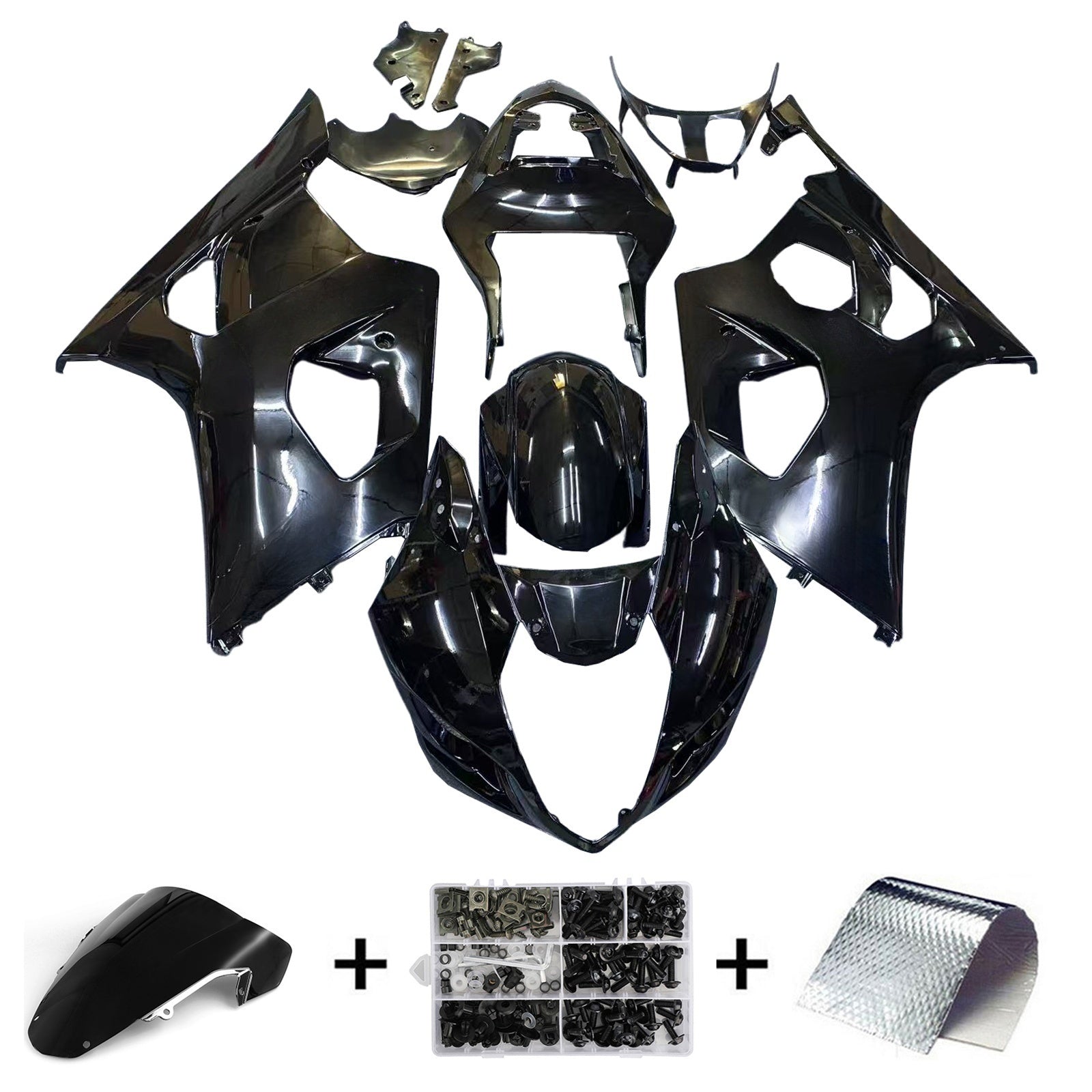 Amotopart 2003-2004 K3 GSXR1000 Suzuki Black Fairing Kit