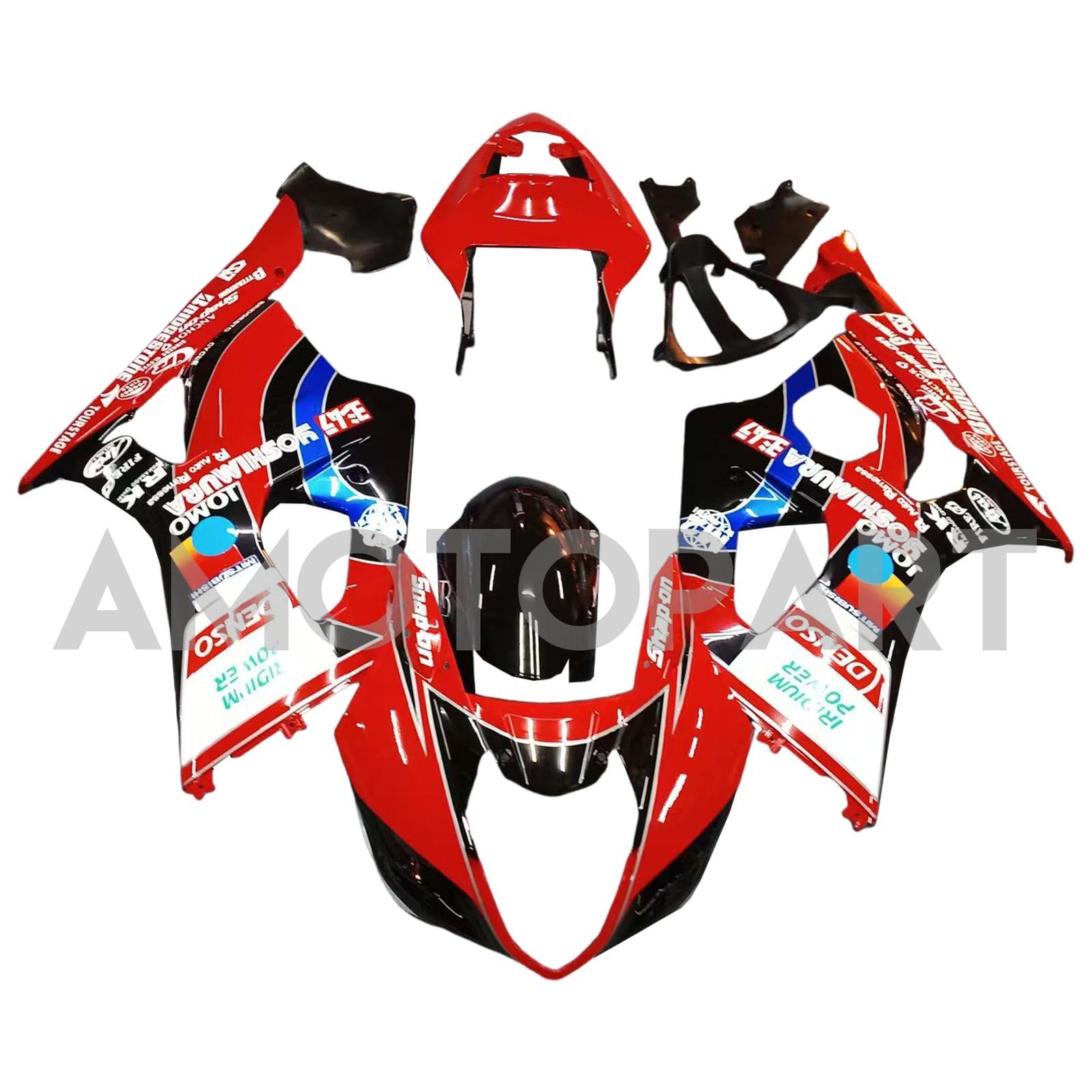 Amotopart 2003-2004 K3 GSXR1000 Suzuki Red&Black with Logo Fairing Kit