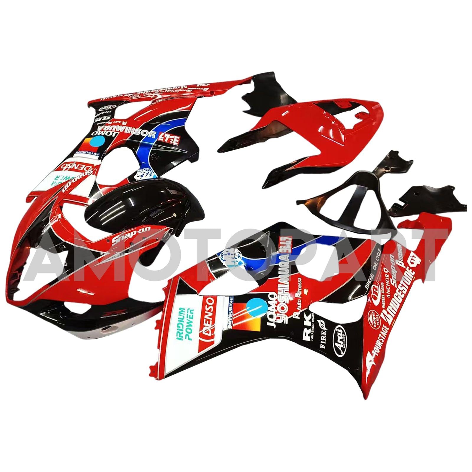 Amotopart 2003-2004 K3 GSXR1000 Suzuki Red&Black with Logo Fairing Kit